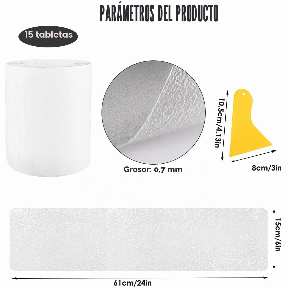 15PCS Alfombrillas Antideslizantes Autoadhesivas 15×60cm, Transparente Alfombras De Escalera, Escaleras Interiores Antideslizantes, Alfombrilla Antideslizante para Escaleras