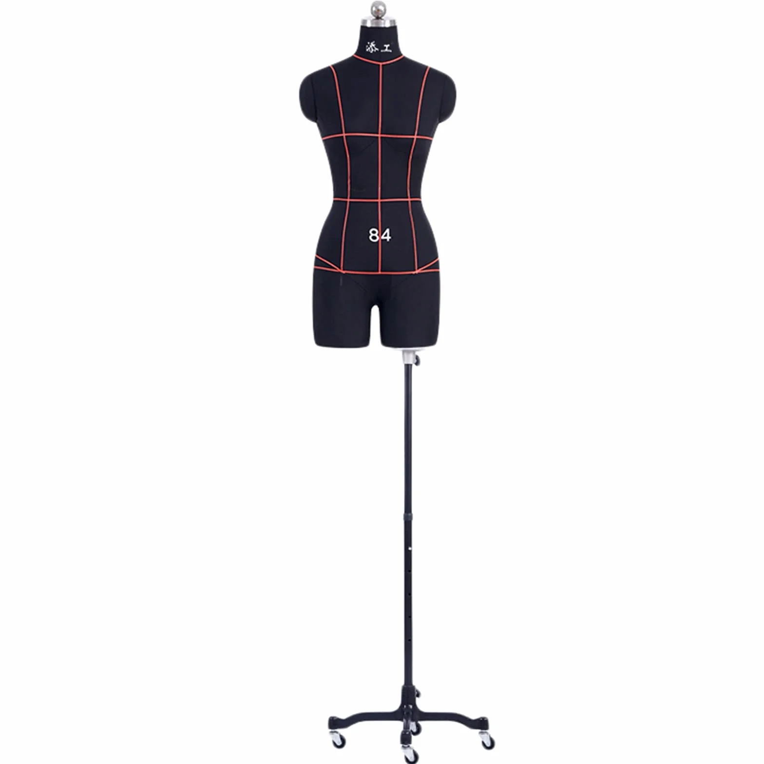 sdneNest Maniquí de costura femenino con ruedas para coser ropa, maniquí de talla grande con soporte, ajustable, vestido de mujer para sastrería, hermoso paisaje, negro-XX