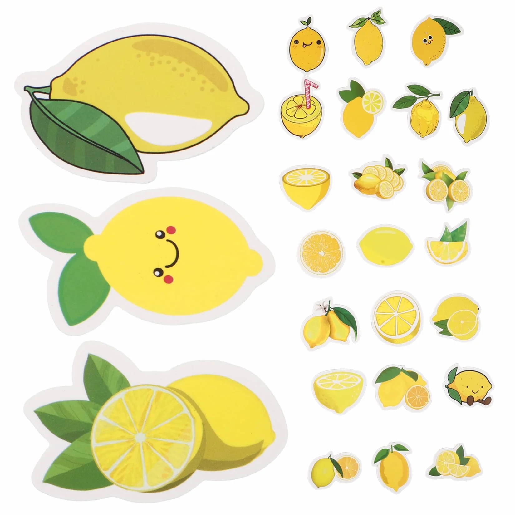 Mobestech Pegatinas De Limón Bonitas Para Niños 50 Unidades Colores Vivos Fácil Aplicación Decorativas Para Portátiles y Monopatines Manualidades Escolares Verano