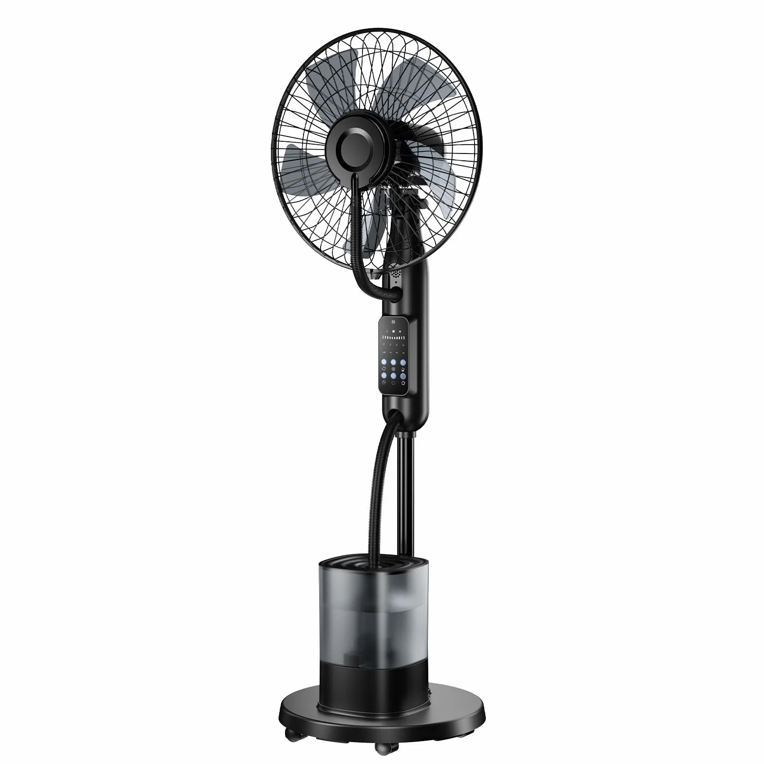 NebulaFlow Ventilador de Pie con Agua, 2026 Upgrade Depósito 4L, 7,5H, 5 Velocidades 3 Modos, Oscilante con Mando a Distancia