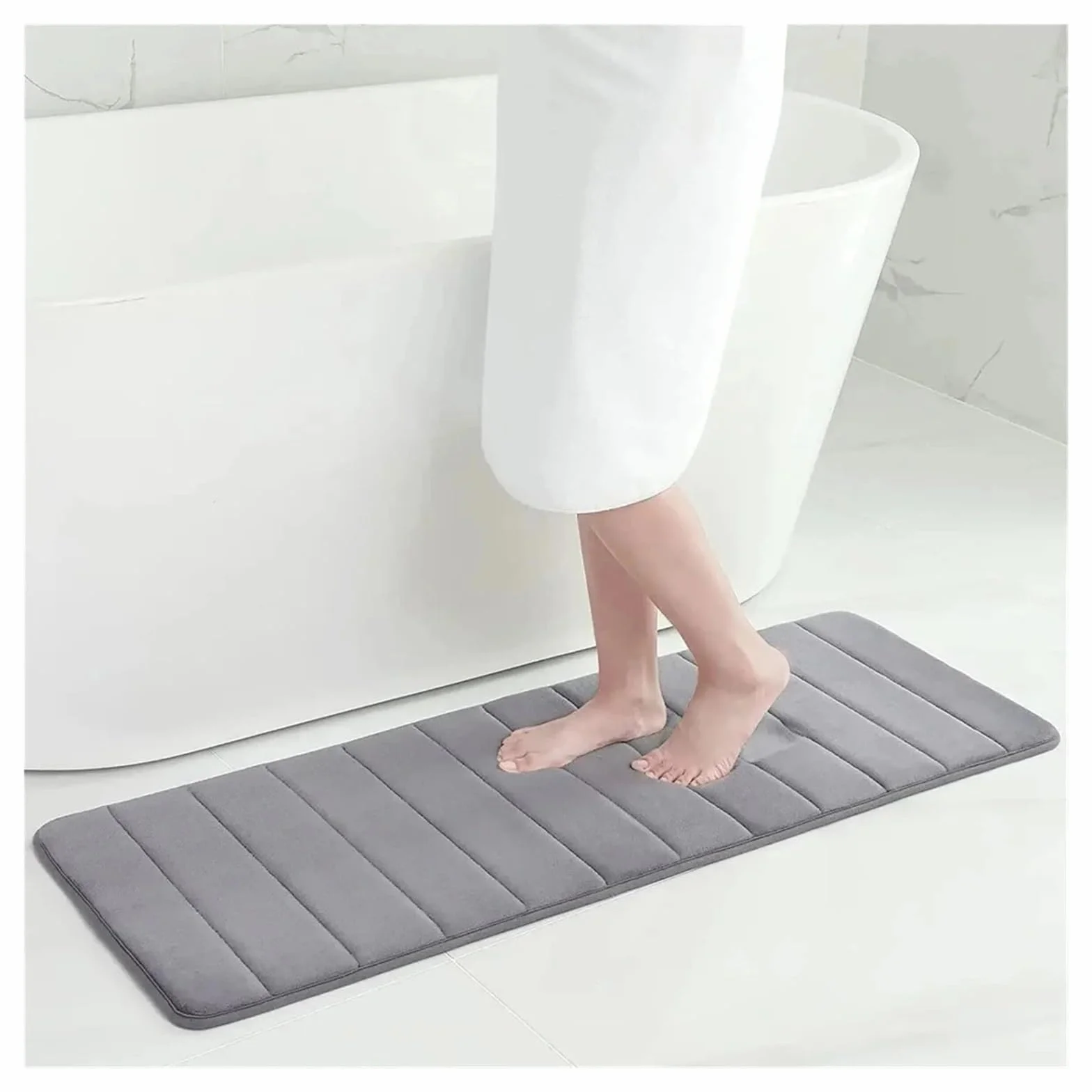 Alfombra Bañera Antideslizante Alfombra de baño de espuma viscoelástica, alfombra absorbente for baño, alfombra for ducha, alfombra de suelo de terciopelo Coral blando, decoración del hogar, esteras a