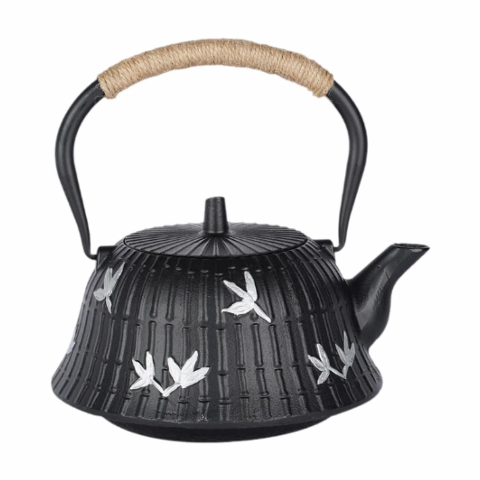 Tetera de Hierro Fundido de 1, Adorno Multiusos con Colador, Ideal para Picnic, Cocina, Oficina, Camping, Líneas Verticales, Individual