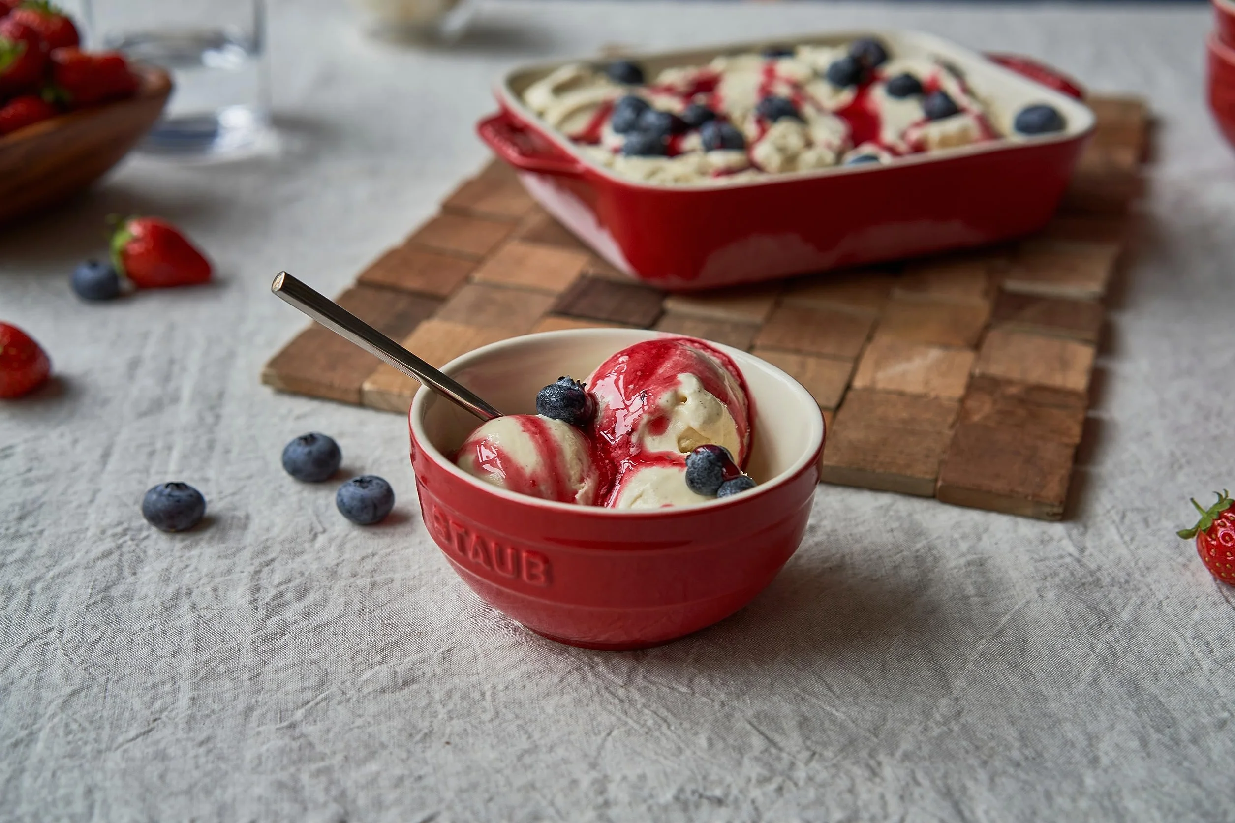 STAUB Ceramique - Cuencos de cereales (400 ml, 4 unidades, 12 cm), color rojo