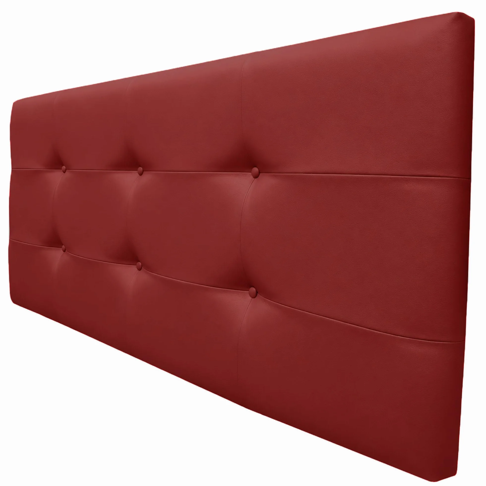 ONEK-DECCO Cabecero Tennessee con Botones, tapizado en Polipiel de Dormitorio Medidas cabecero de Cama niño, Juvenil y Matrimonio Cabezal Blanco, Acolchado (135x70, Rojo)
