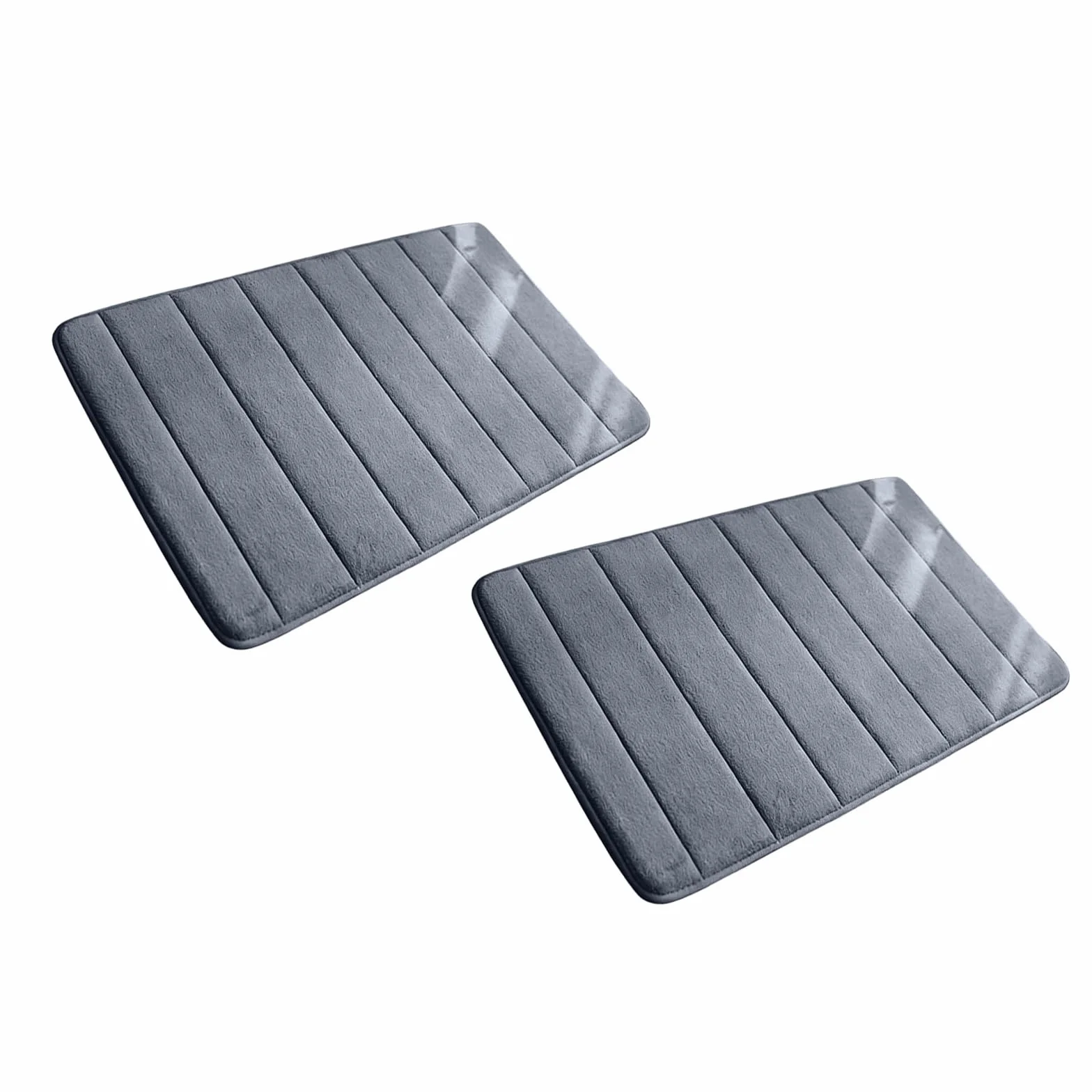 Juego de 2 alfombrillas de baño antideslizantes de poliéster de secado rápido, fáciles de limpiar, lavables a máquina, para el hogar, alfombras de ducha suaves y ausentes
