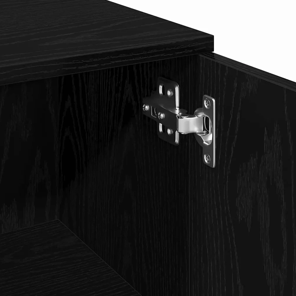 vidaXL Gabinete de Baño con Estante Roble Negro 30 x 30 x 179 cm, Almacenamiento para baño, Armario Compacto, diseño Moderno, estantería Duradera, Organizador Funcional