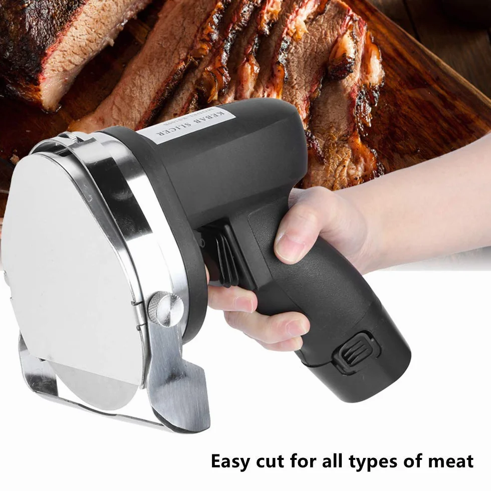 Cuchillo Kebab eléctrico, espesor ajustable Cuchillo Kebab eléctrico portátil Cortador de carne Herramienta de corte para el hogar Comerciales Carnes asadas Restaurantes UE 110V-240V