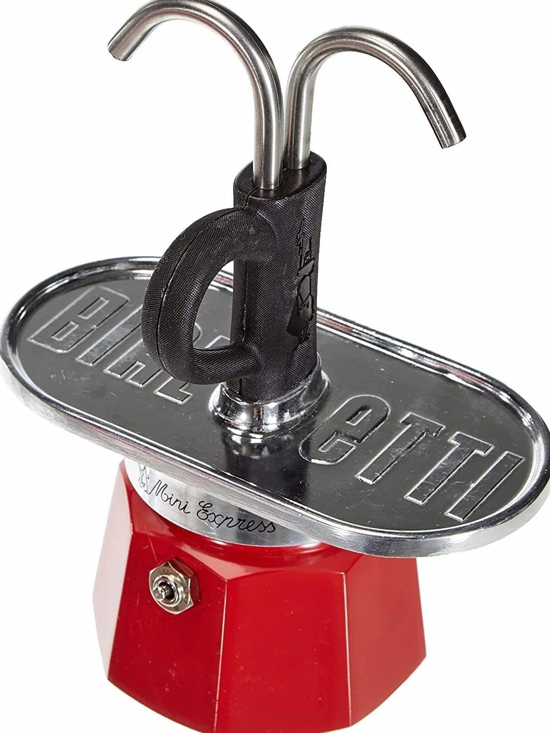Bialetti - Mini Express Kandisky: Set con Cafetera 2 Tazas (90 Ml) + 2 Tazas, Rojo, Aluminio