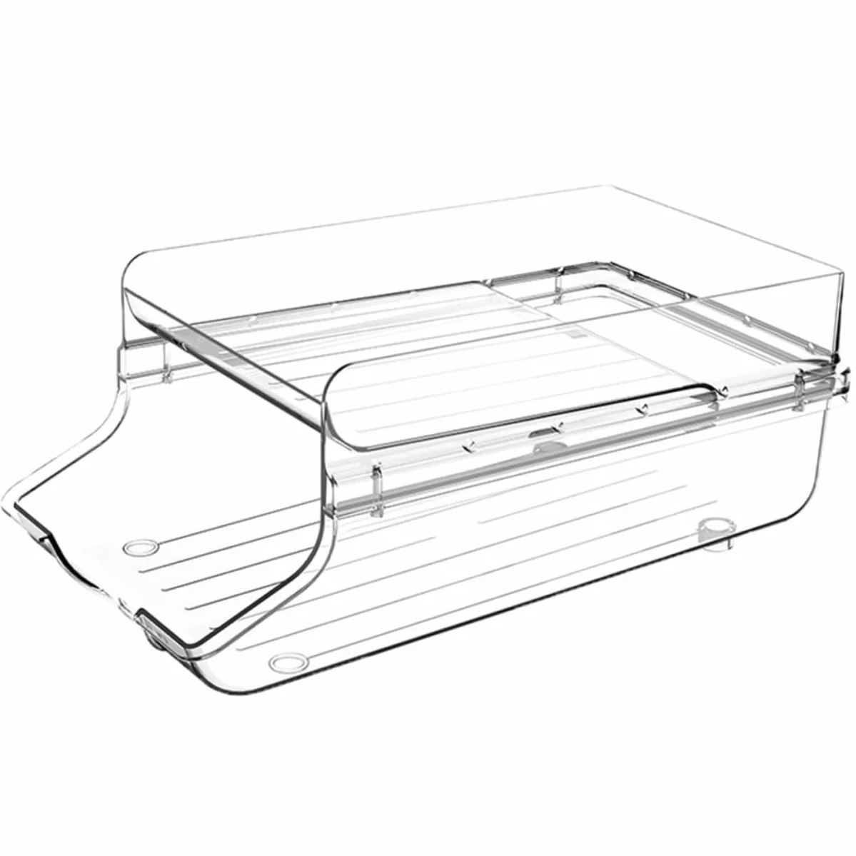 Cabilock Organizador de Latas de Doble Capa en Plástico Transparente | Diseño Apilable, Dispensador por Gravedad, para Cocina y Tienda, 1 Pieza