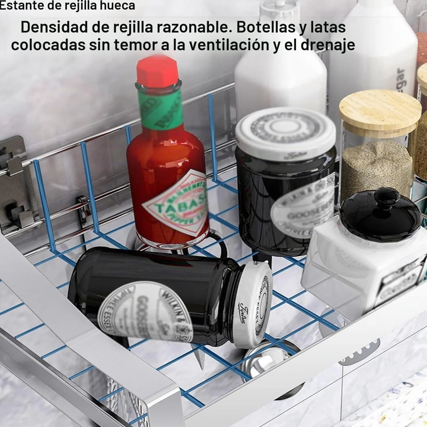 Escurreplatos Colgante, Escurreplatos De 2 Niveles sobre Fregadero Escurridor De Platos De Acero Inoxidable Montado En La Pared con Escurridor Y Jaula para Palillos Colgantes,60CM