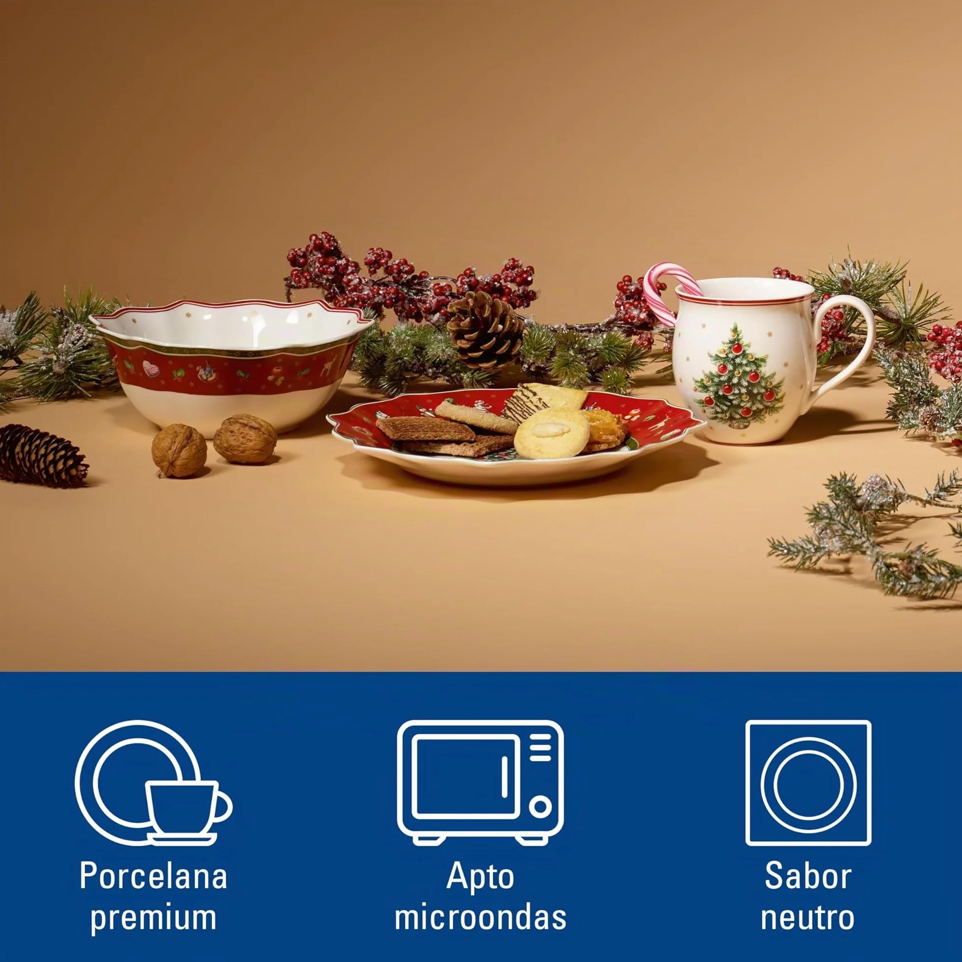 Villeroy & Boch 1485857281 Toy's Delight Breakfast for Two Servicio de desayuno para 2 personas, Porcelana Premium, Rojo, Juego de 6 piezas