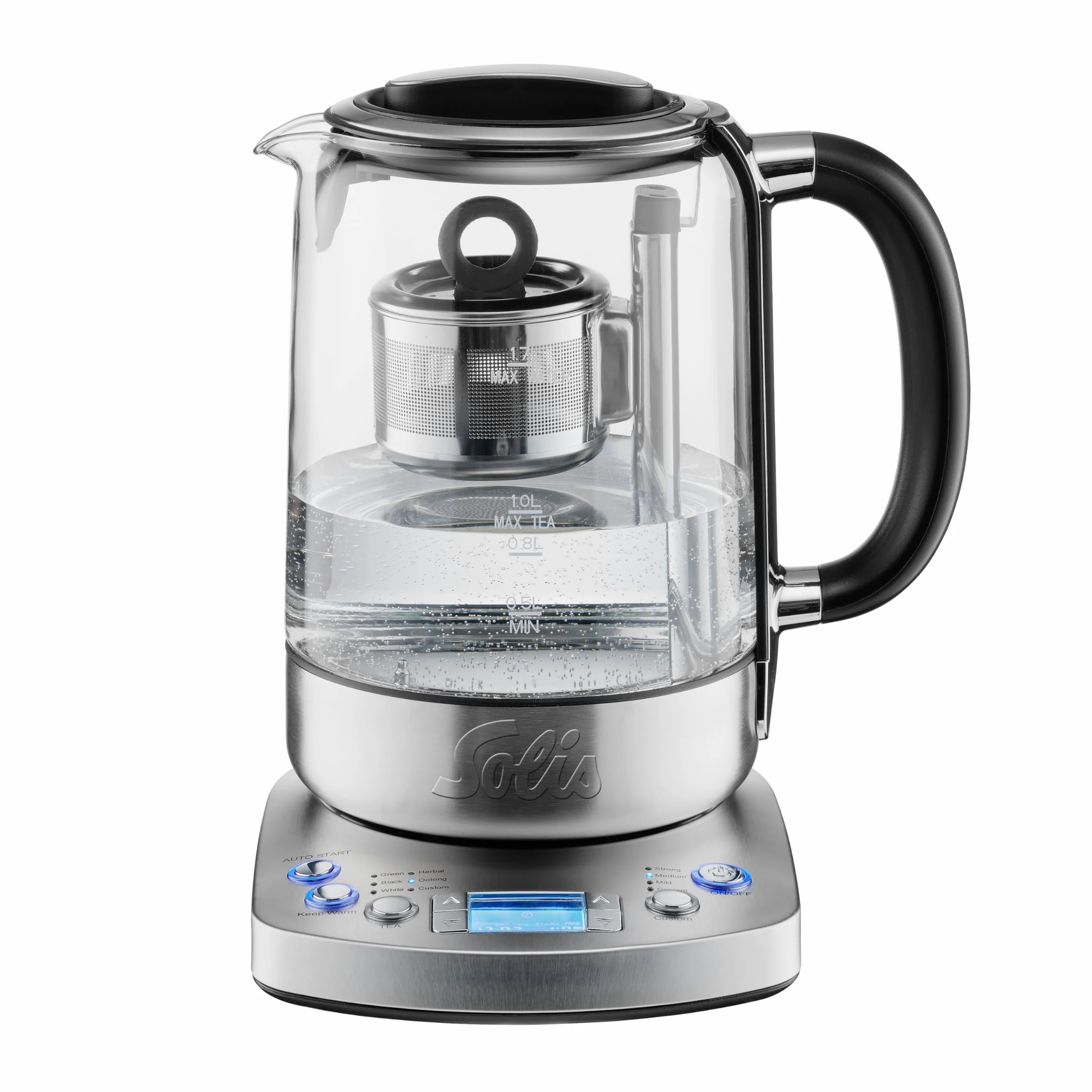 Solis Tea Kettle Automatic 5518 - Hervidor de agua con ajuste de temperatura - Tetera - Función temporizador - colador de té integrado - Jarra de 1,7 litros
