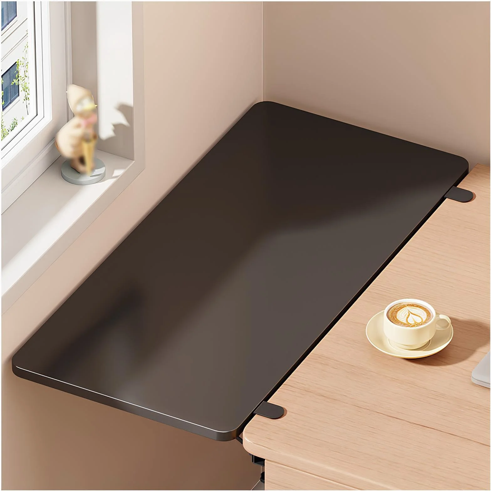 Plegable Escritorio Bandeja Extensión Teclado Mesa de Pared 70x25cm Negro