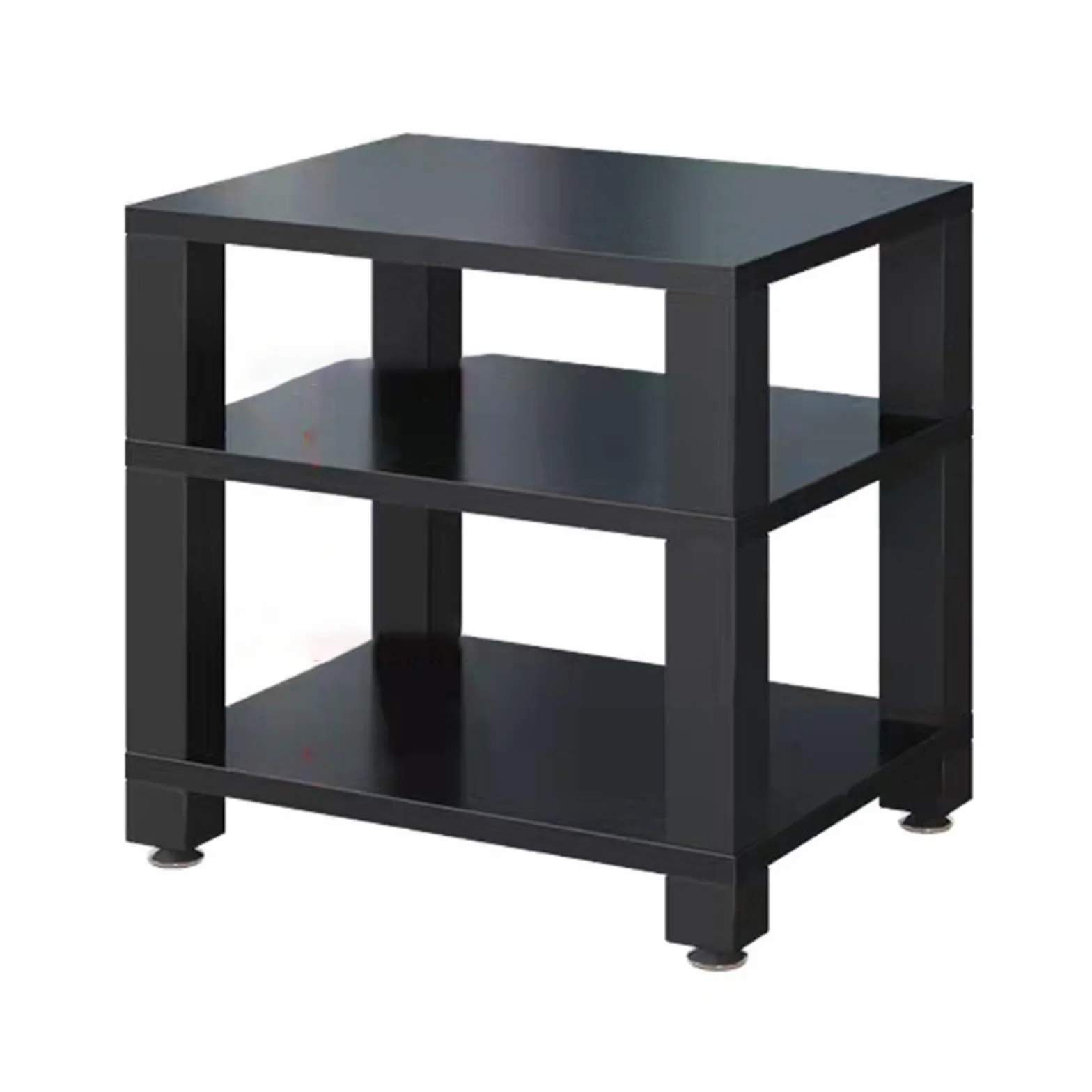 Soporte de rack doble resistente, estéreo móvil, reproducción de discos, centro de medios AV, consola de entretenimiento (negro profundo, 60 x 48 x 58 cm)