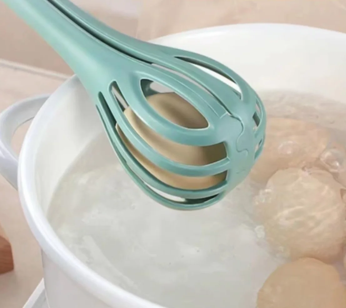 Varillas de Batir para Cocinar Batidor De Huevos Con Clip For Alimentos Dos En Uno, Mezclador Multifunción For Cocinar, Herramienta De Plástico Manual Con Clip For Pan Huevos, Espumar, Batir(Grün)