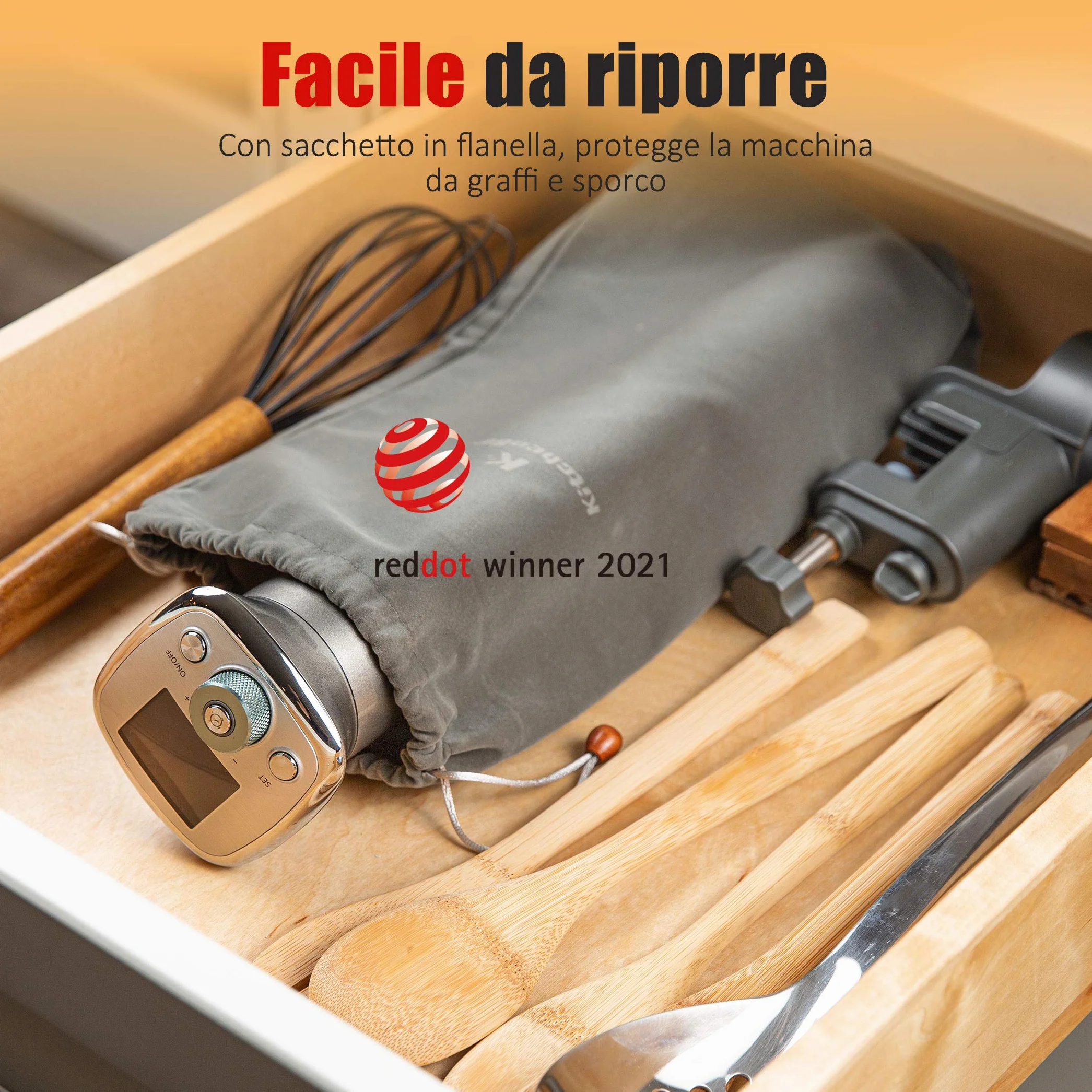 KitchenBoss Sous Vide Roner Cocina a baja temperatura 1100 W, IPX7 impermeable, de acero inoxidable