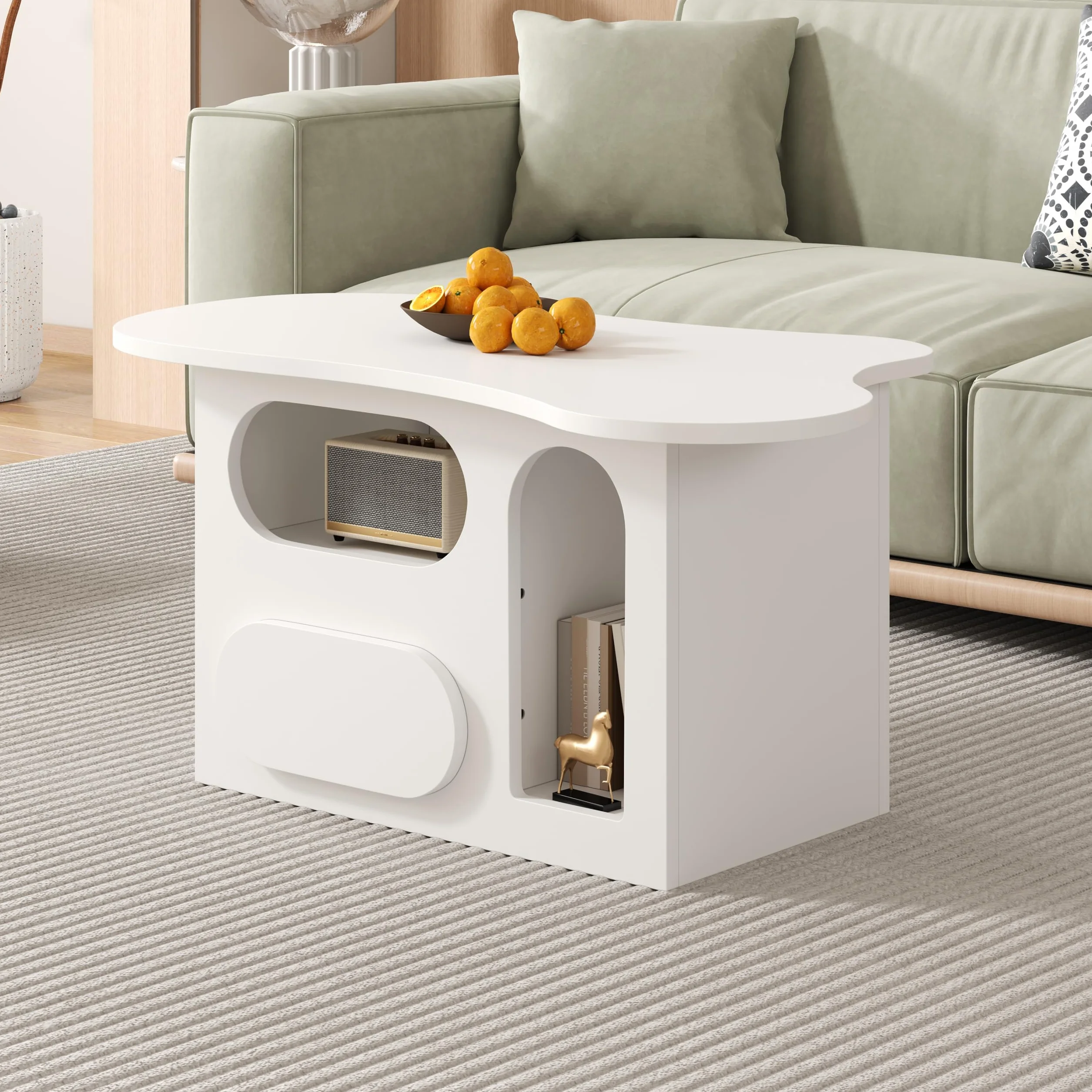 Fasba Mesa de Centro en Forma de Nube con Almacenamiento, Ideal para familias con niños y Mascotas Modelo FCLYD-N621P287654W