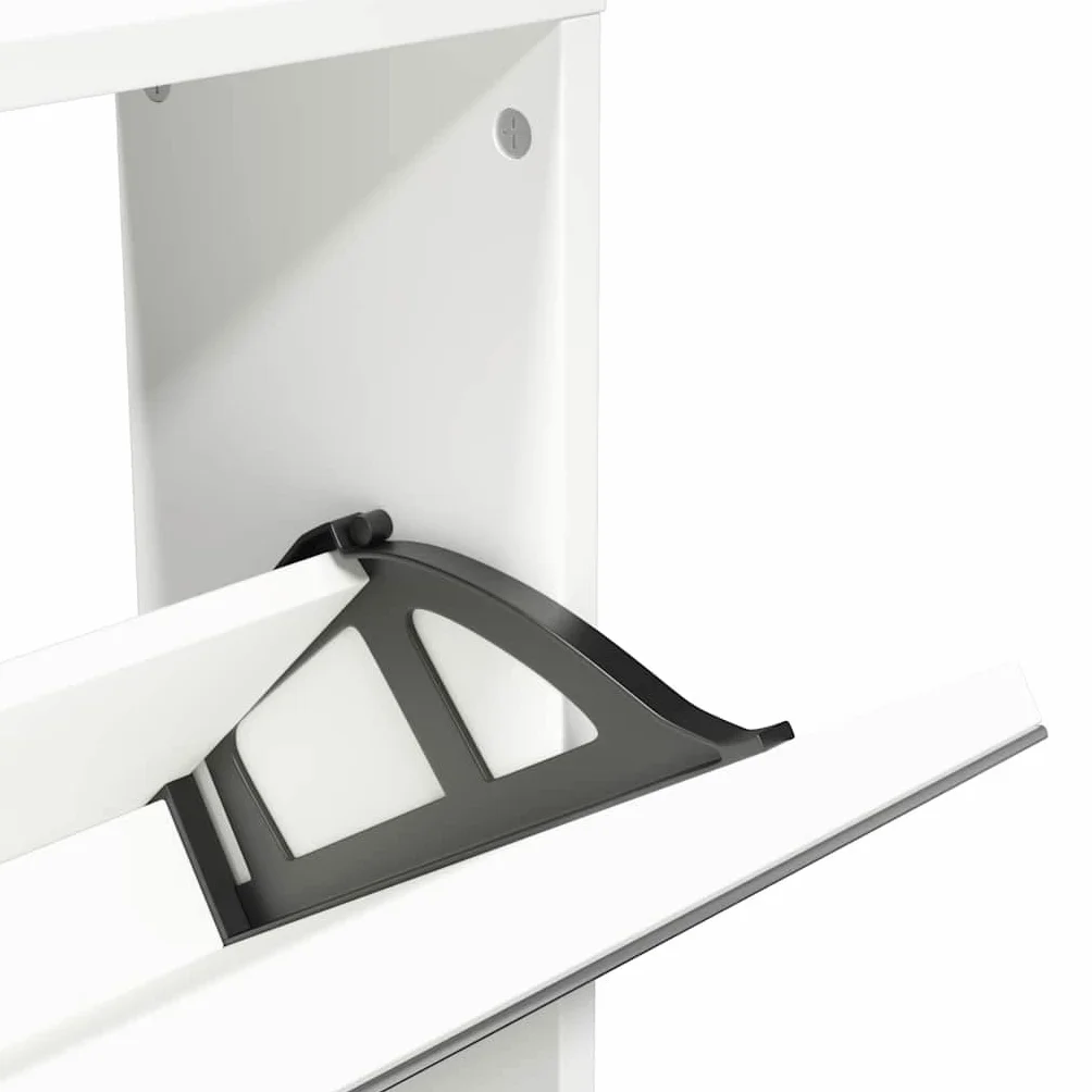 vidaXL Mueble Zapatero 5 Cajones con Espejo Organizador Mobiliario Salón Dormitorio Sala de Estar Almacenamiento 63x17x169,5cm Blanco