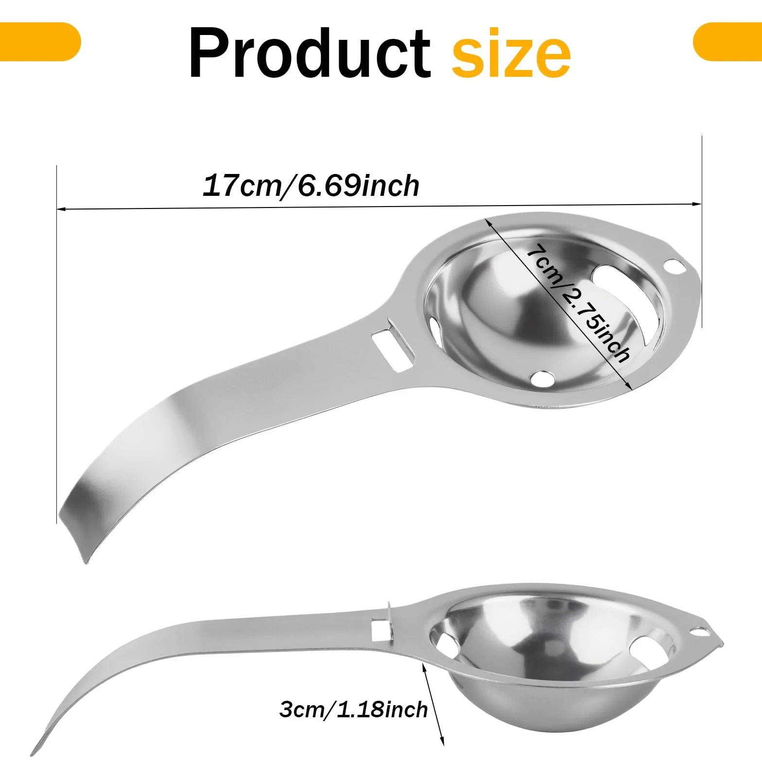 Separador de Yemas de Huevo Acero Inoxidable 304 - Egg Yolk Separator Stainless Steel, Divisor de Huevo Extractor de Clara