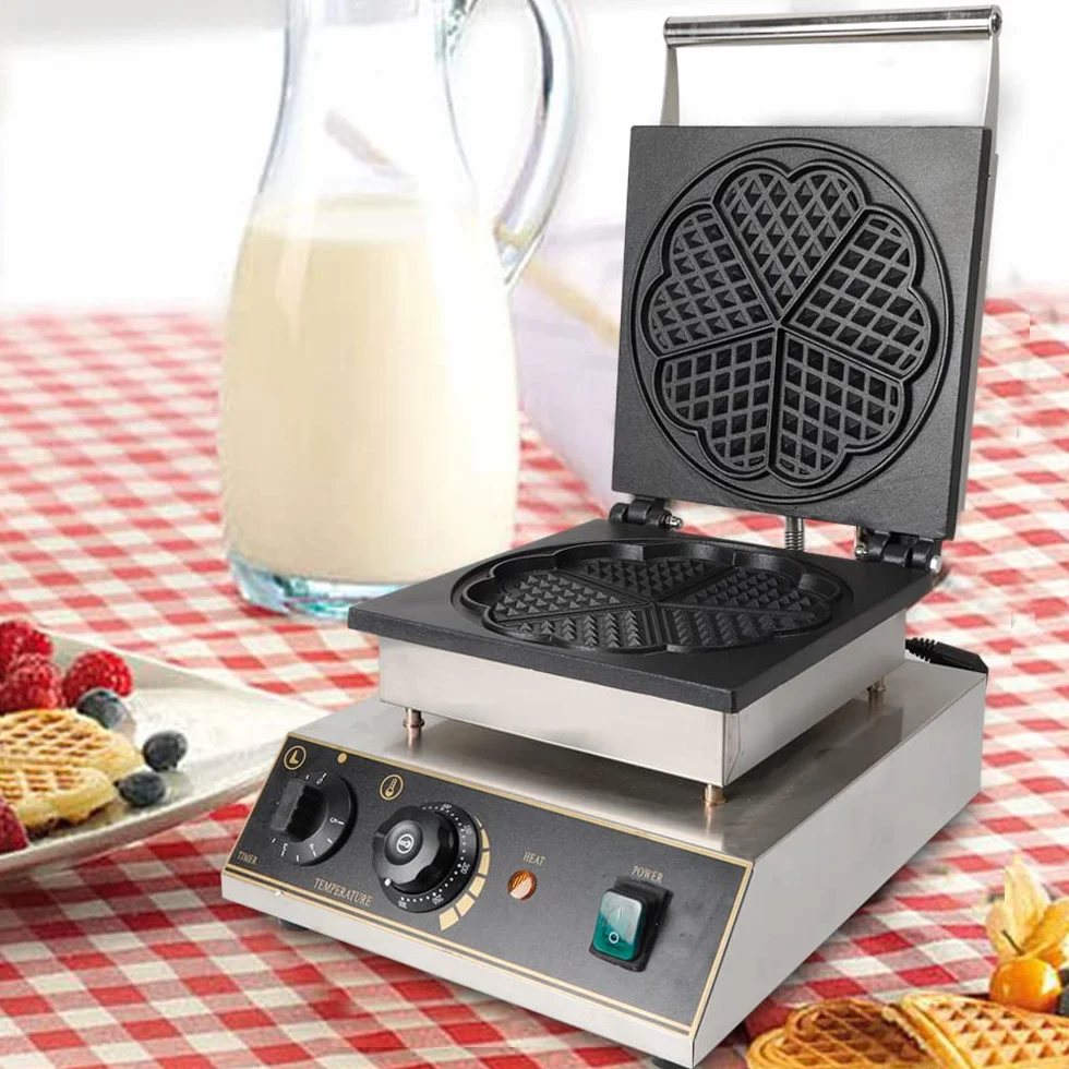 Gofrera de 220 V, doble waffle para 5 gofres, 1750 W, temperatura 50 ~ 300 °C, revestimiento antiadherente, calor rápido y estable