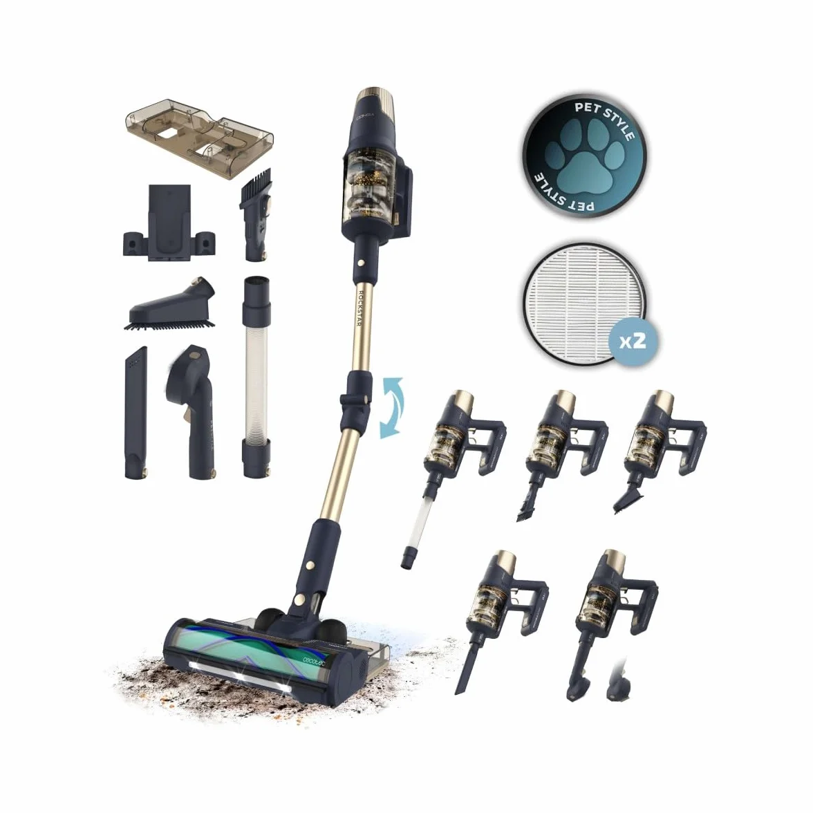 Aspiradora vertical Cecotec Conga Rockstar RX70 AquaPet Flex Genesis