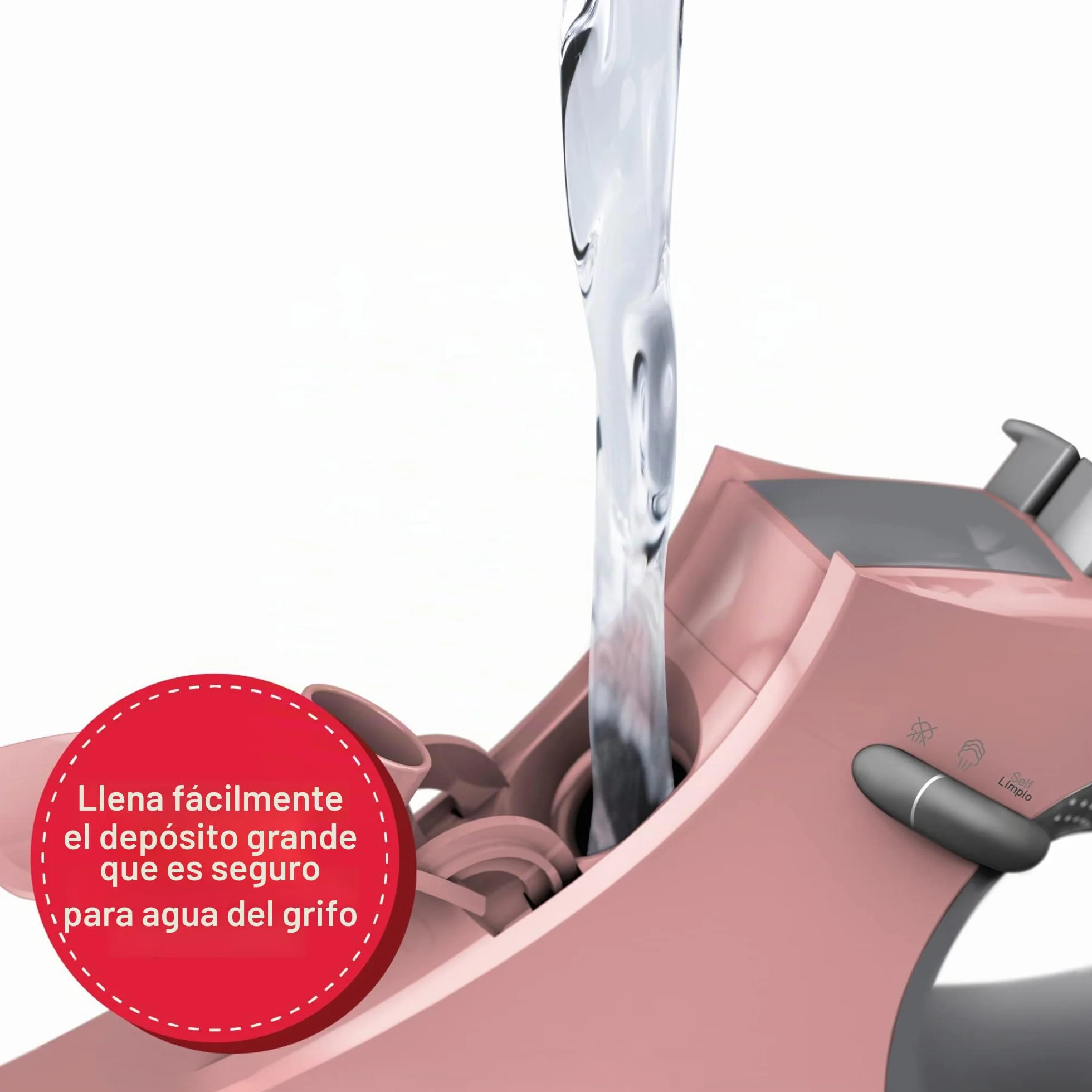 SINGER SteamCraft Steam Iron (1700W) | Steamer with Stainless Steel Plate, OnPoint Precision Tip for Hard-to-Reach Areas, Vertical Steam, Auto Shutoff & 300ml Tank Capacity – Pink