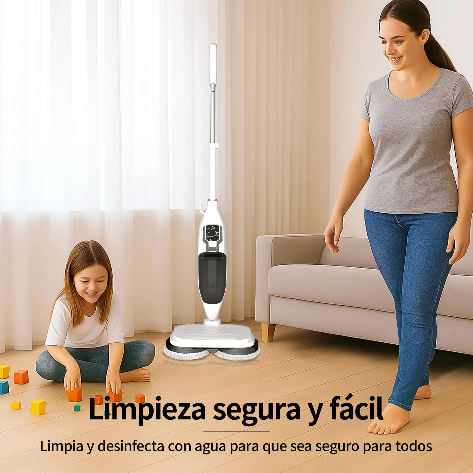 Escoba de Vapor,Escoba de Vapor para Suelos Duros, Limpieza Profunda, Limpiador de Vapor portátil multifunción, 13 Accesorios para Suelos de Madera, Laminado, Vinilo, baldosas
