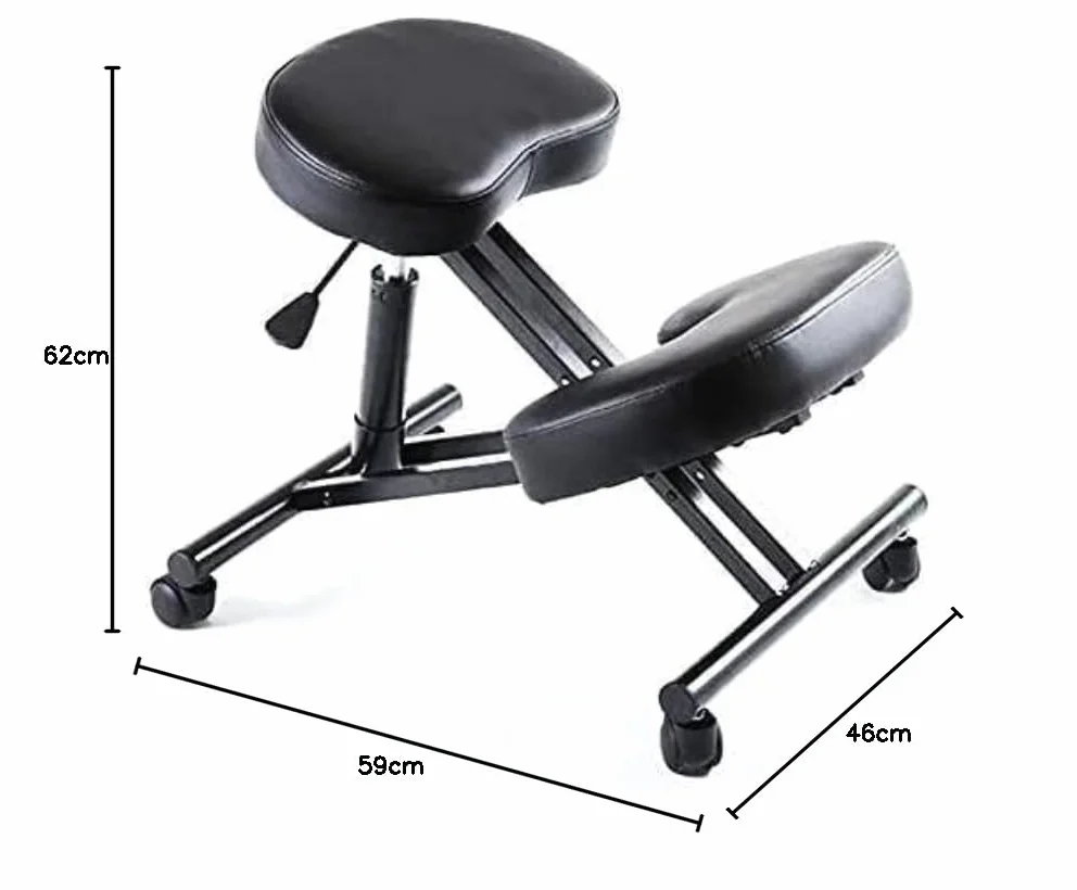 CSS CSS2022 - Silla de rodillas ortopédica ajustable y ergonómica para la espalda, marco de escritorio de oficina, color negro