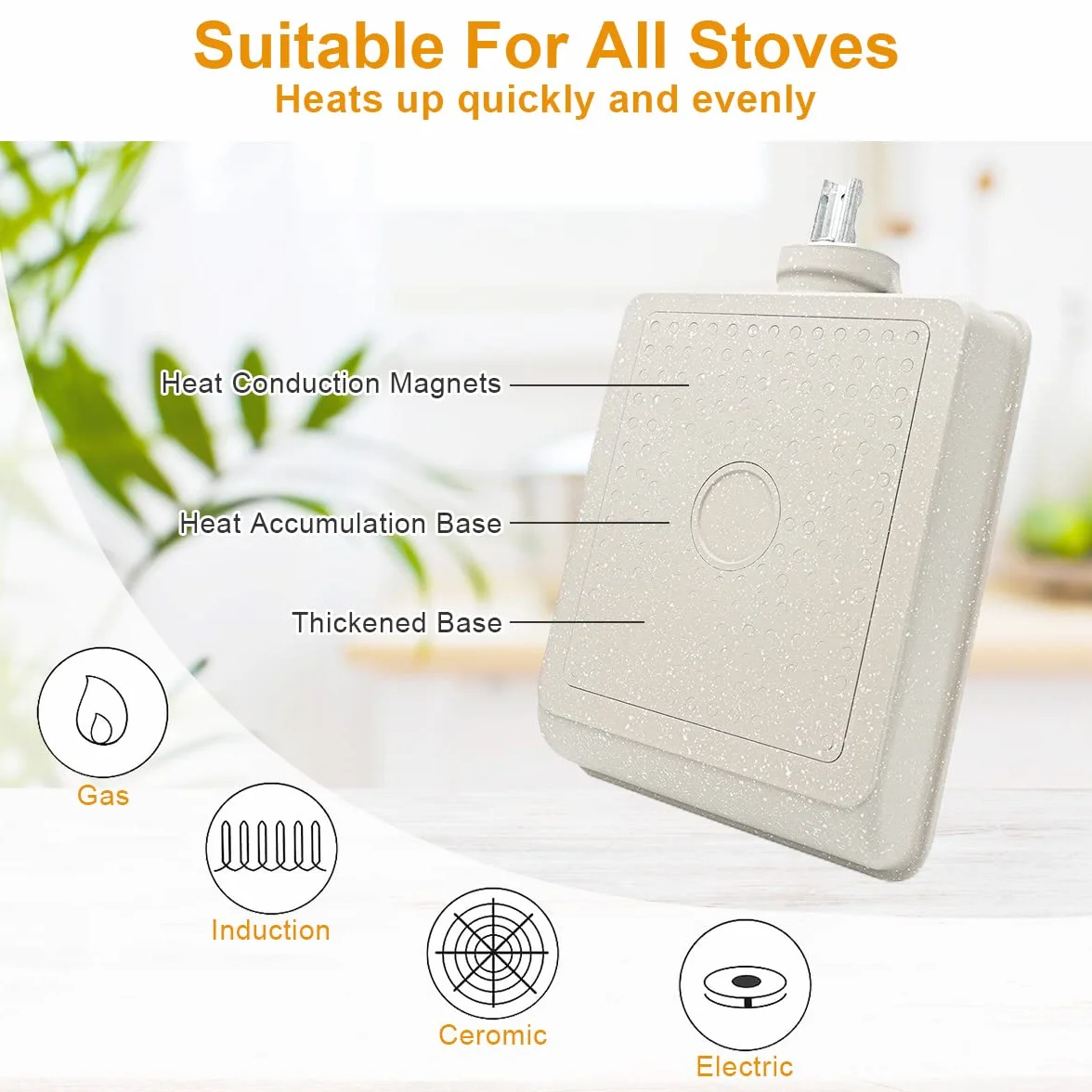 Sartén Japonesa Antiadherente para Tortillas y Tamagoyaki - Rectangular para Huevos con Mango Extraíble 19 * 16 CM, Apta para Horno y Lavavajillas
