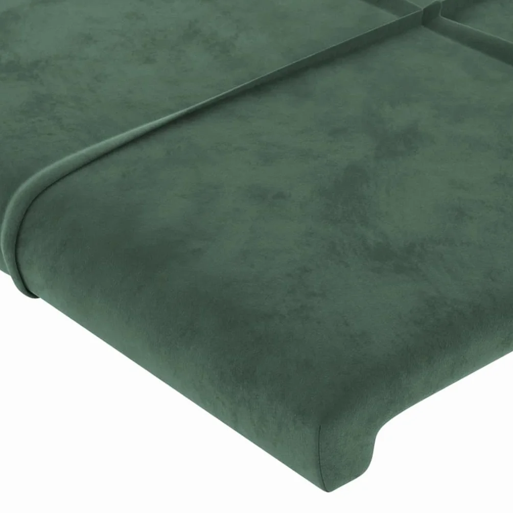 Cabecero de cama LED de terciopelo, 180 x 5 x 78/88 cm, altura regulable, color verde oscuro con luces de colores, moderno cabecero tapizado para jóvenes y adultos