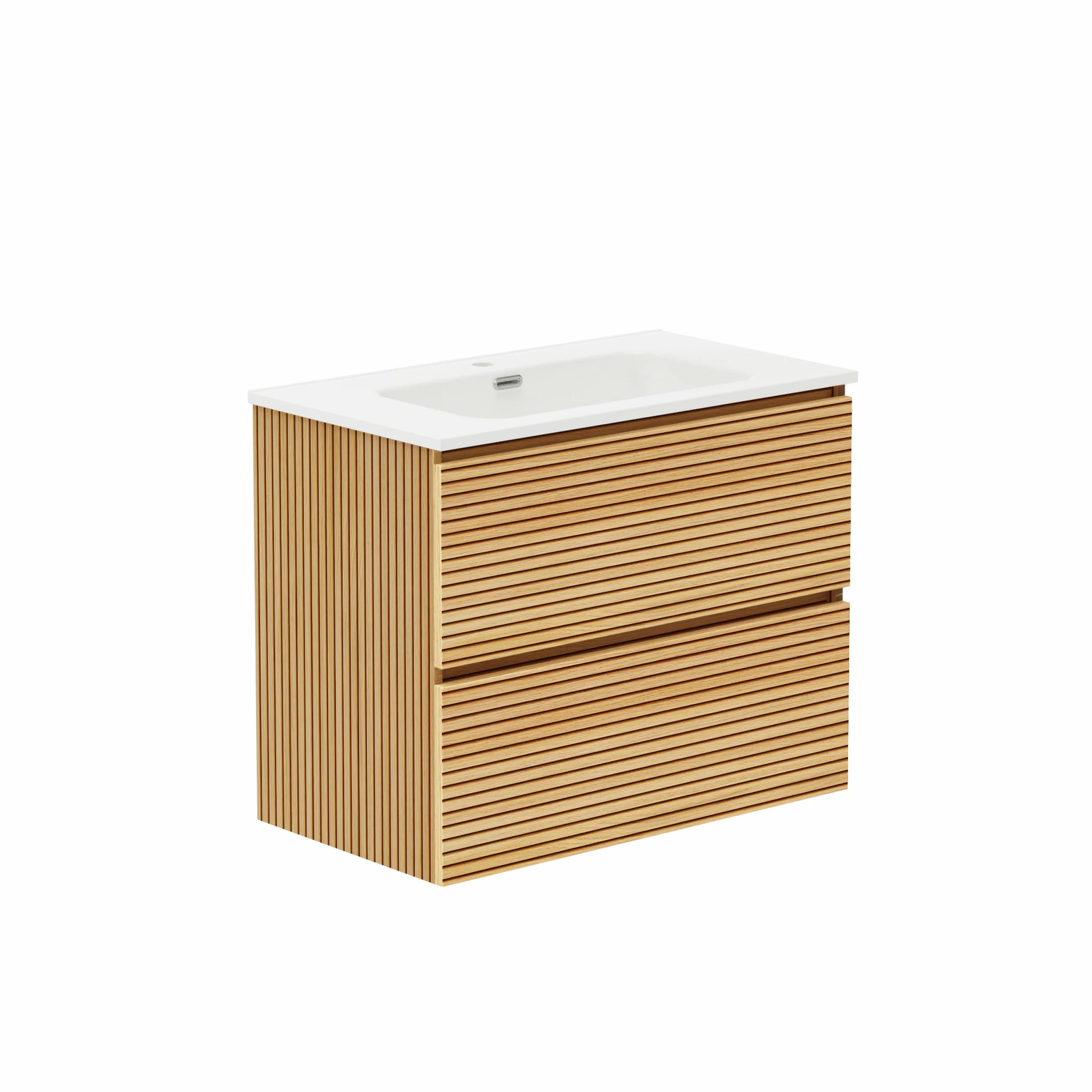 Baikal Mueble de Baño Dash 80 cm 2 Cajones Suspendido Lavabo Cerámico Monocolor