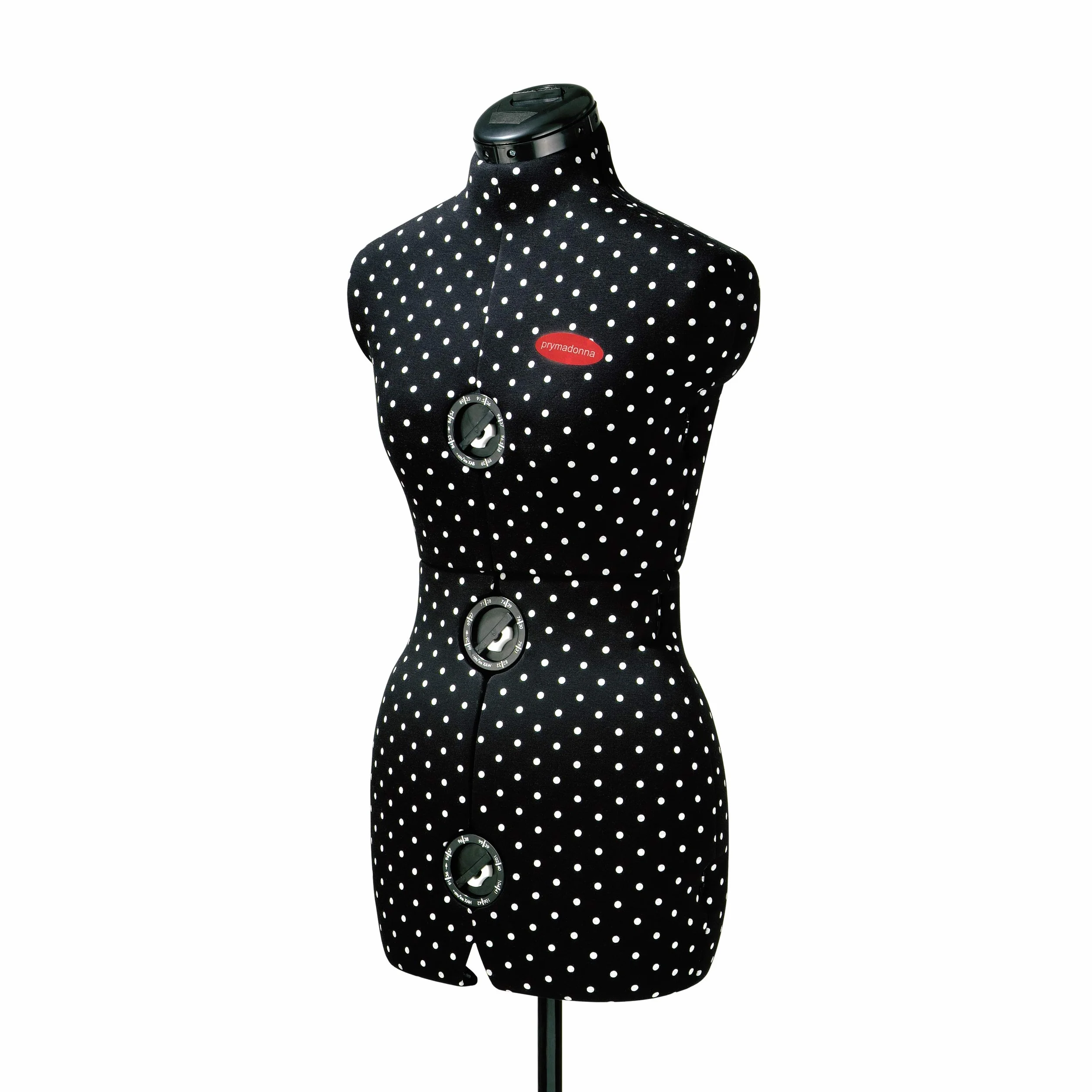 Prym 611752 Prymadonna Polka Dots-Busto de Sastre, Talla S, Negro con Puntos Blancos, Size S (36-42)