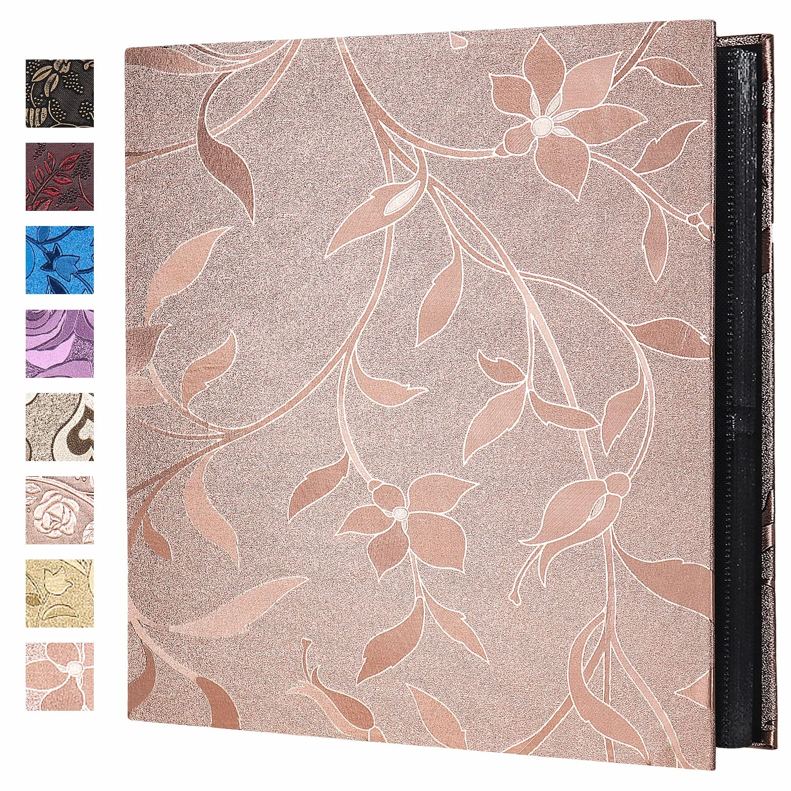 RECUTMS Álbum de fotos con cubierta de piel con 600 bolsillos cosidos, ranuras para álbum de notas de 4 x 6 pulgadas, 5 por página, regalo del día de San Valentín, álbum de recuerdos de boda (hoja en