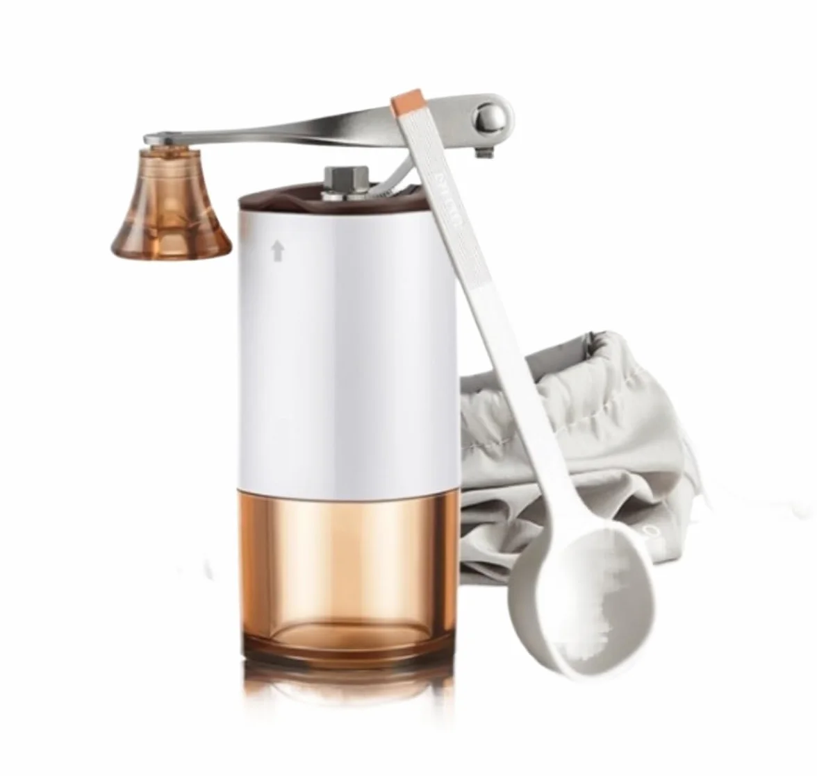 Molinillo Café Molino Cafe Molinillo de café Manual con ajustes Ajustables, Molinillo de Granos de café con manivela portátil, molienda de cerámica Moledor De Cafe(White)