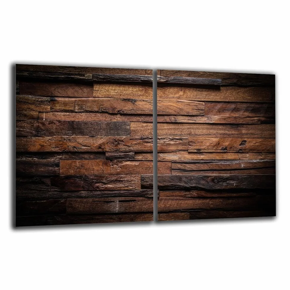 Placa protectora para vitrocerámica, tabla de cortar, 2 piezas, 80 x 52 cm, color marrón, protección contra salpicaduras, placa de cristal, protección de vitrocerámica, 2 x 40 x 52 cm