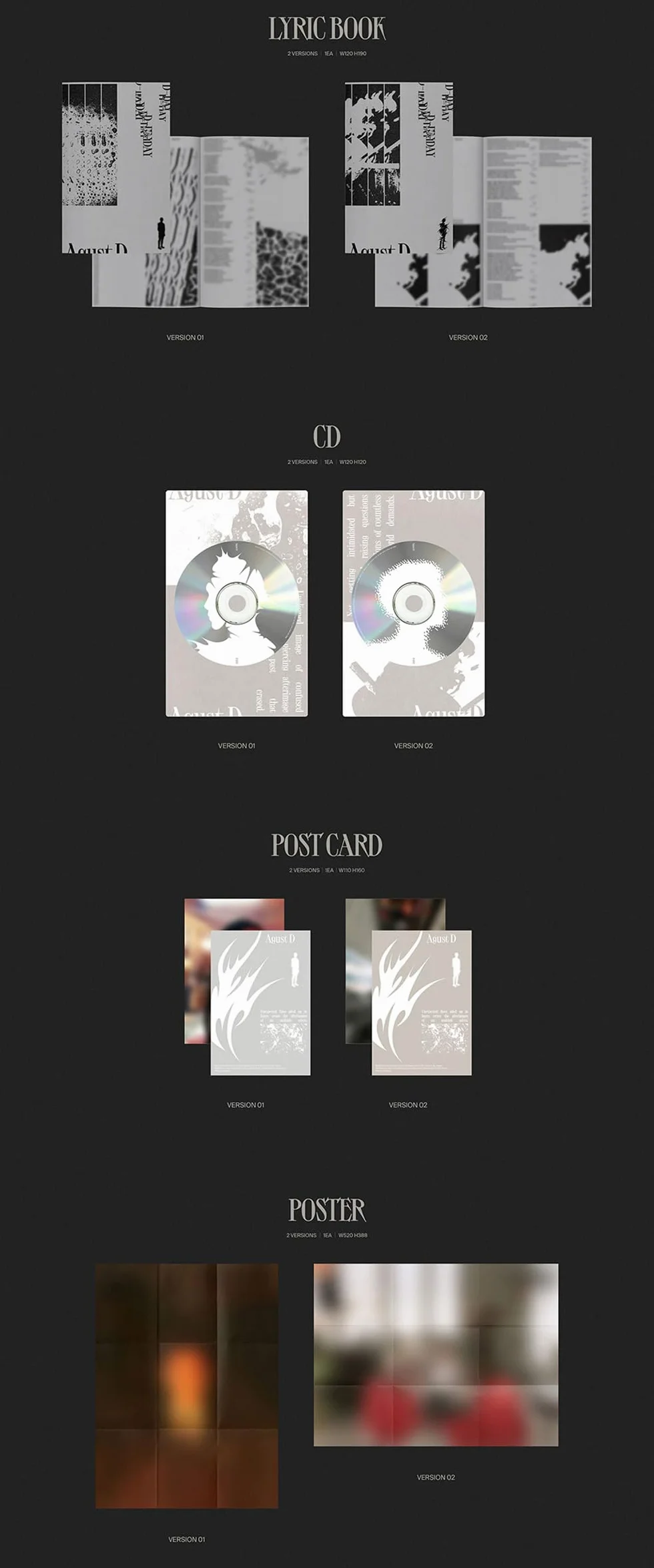 AGUST D(SUGA) OF B.T.S - [D-DAY] SOLO ALBUM, [VERSION 01]