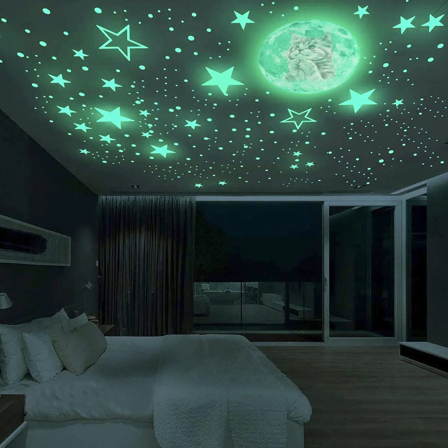 Estrellas Fluorescentes Para Techo 570 Pcs Pegatinas de Pared Luminosas Decoración Dormitorio Infantil