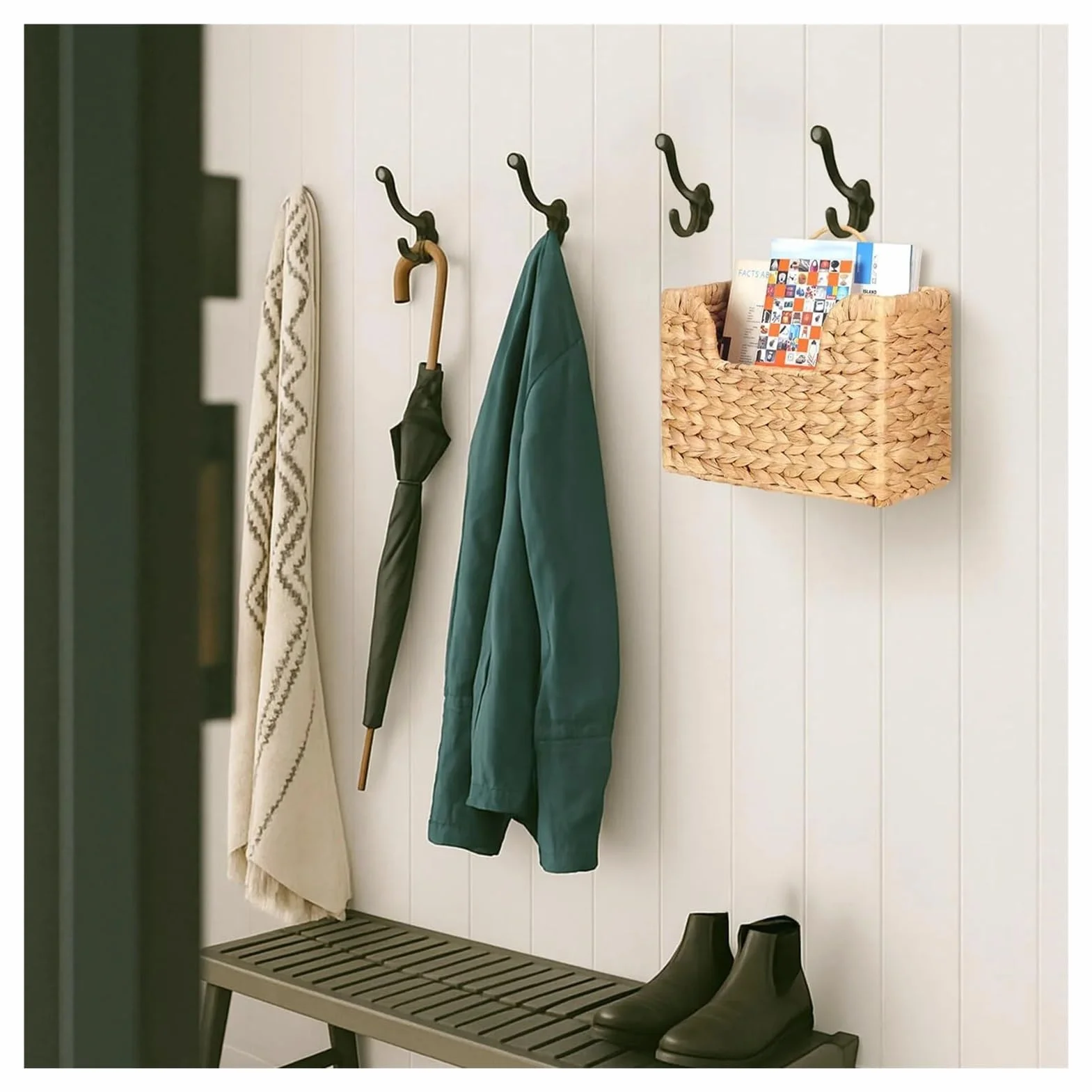 Cesta de almacenamiento for colgar en la pared, tejido vid calabaza, revistero ratán, decoración del hogar for sala estar y dormitorio Para Hogar