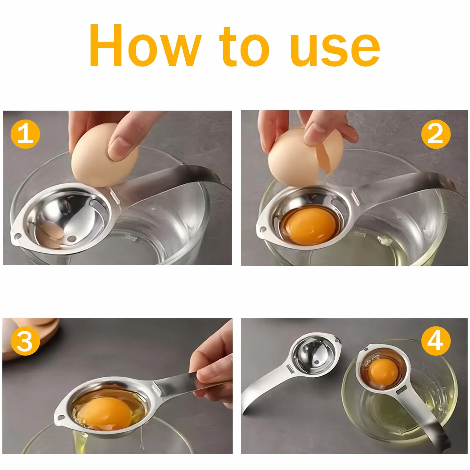 Separador de Yemas de Huevo Acero Inoxidable 304 - Egg Yolk Separator Stainless Steel, Divisor de Huevo Extractor de Clara