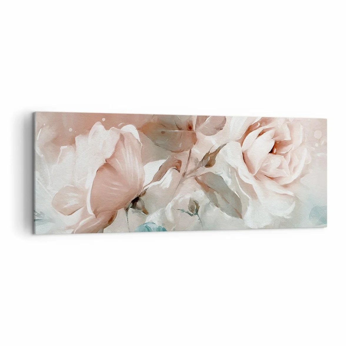 Cuadro sobre Lienzo 140x50cm Moderno Panorámico Botánica Flores - 5505 | Romántico Rosas Cuadro Decorativo Grande Arte mural Decoración del Hogar Salón Dormitorio Cocina Oficina Cuadros de Pared