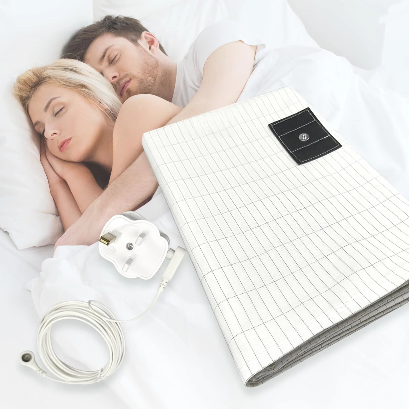 Sábana de cama de tierra, tapete de tierra del Reino Unido con 10% fibra de plata y 90% algodón orgánico, bienestar natural y tapete de energía saludable de la tierra