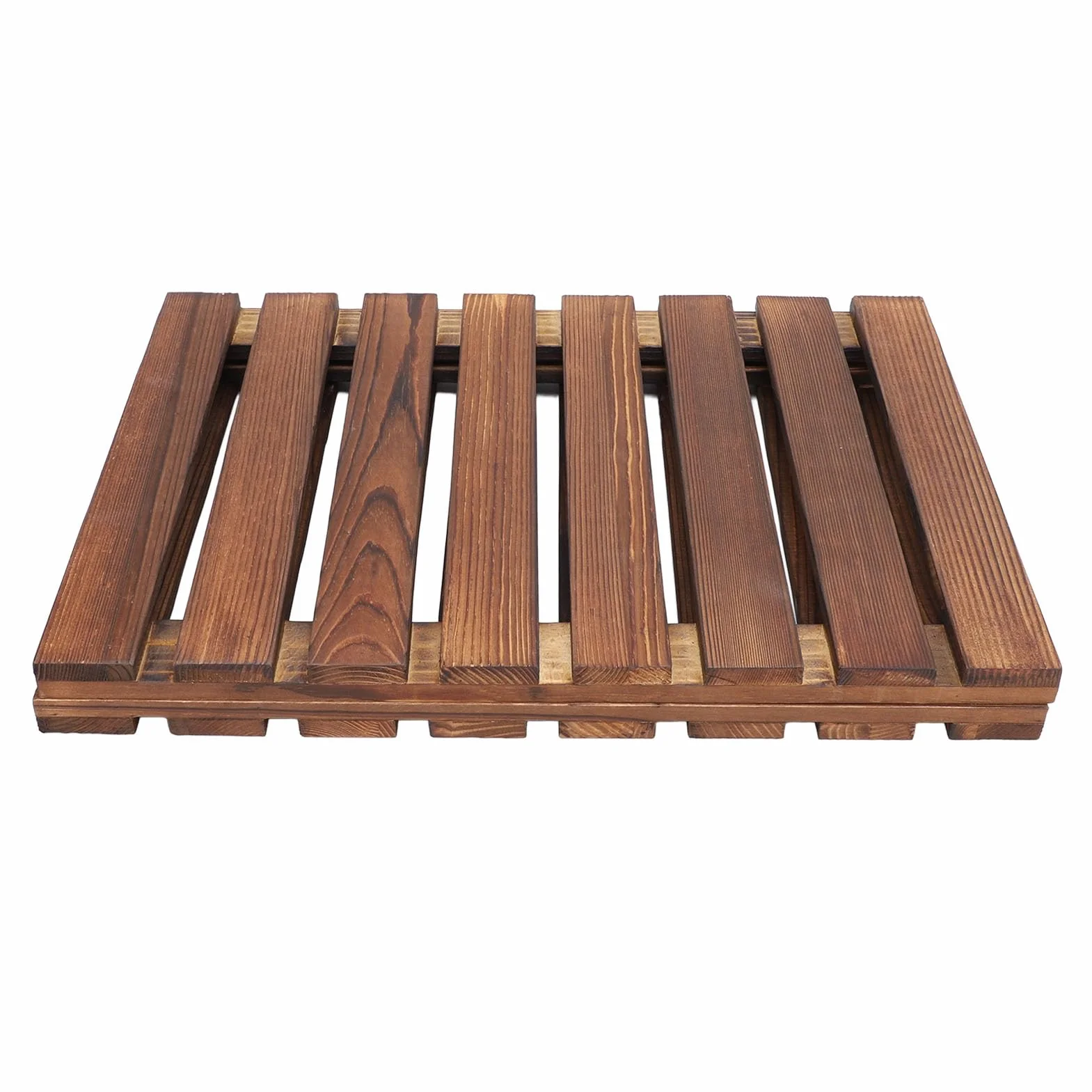 Alfombrilla de Madera para Suelo, Alfombrilla de Ducha de Madera Plegable, Alfombrilla de Baño Antideslizante con 14 Pies Antideslizantes, Alfombrilla para Suelo Interior y
