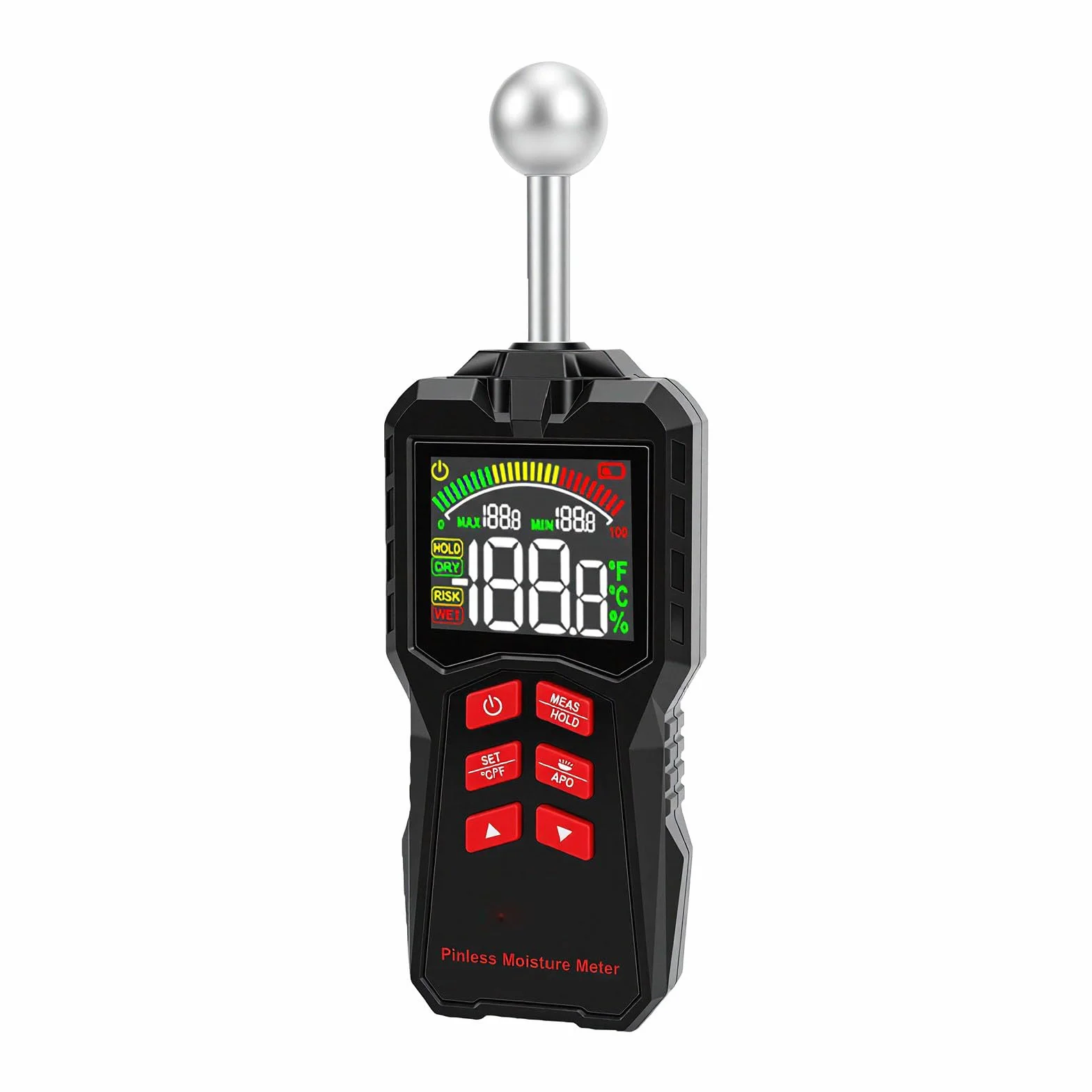 Generic Medidor de Humedad Higrómetro de Pared de Madera Detección Capacitiva Avanzada para Gabinetes Áticos RVs y Campistas Sonda de 58 Mm