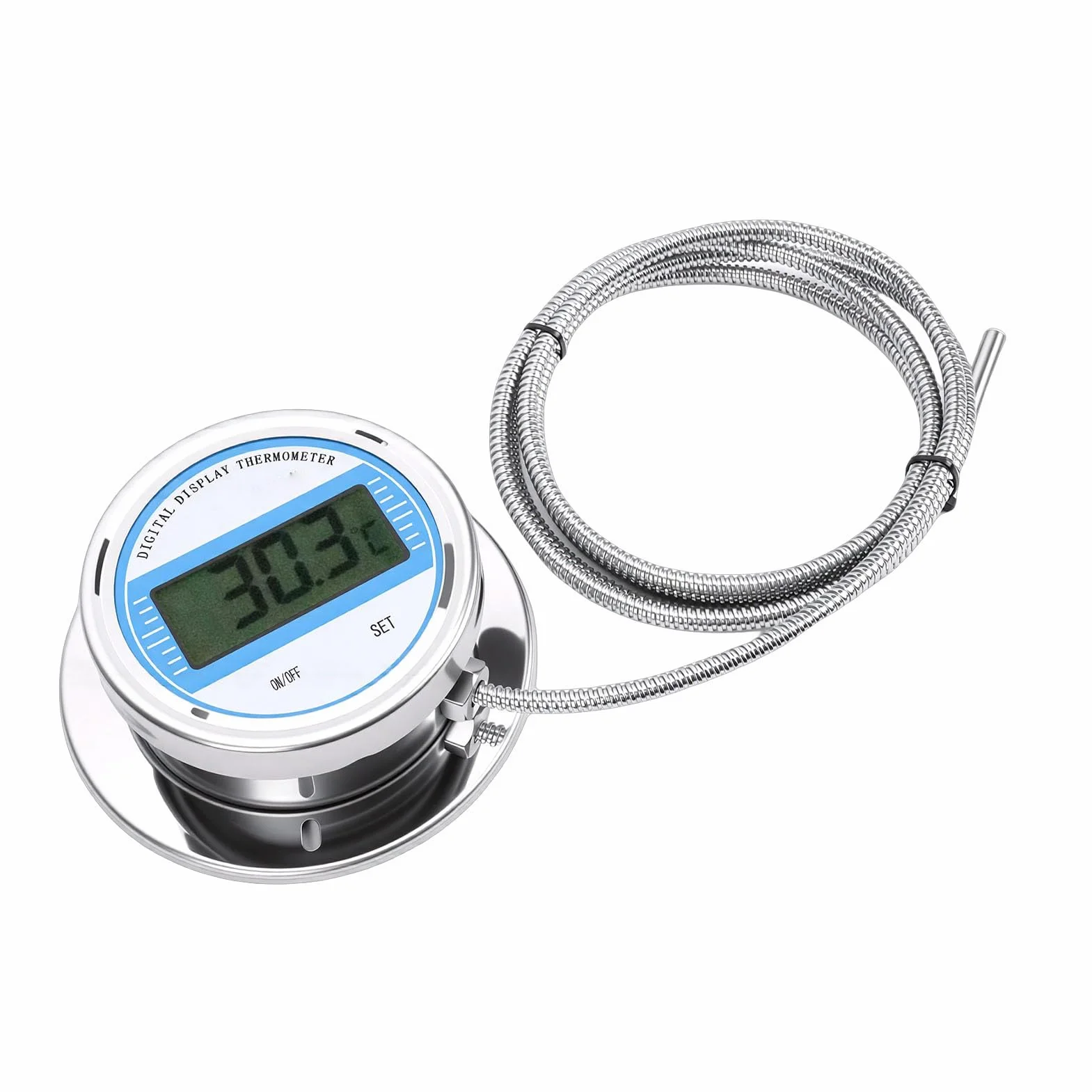 Eujgoov Termómetro Digital con Sonda de Acero Inoxidable de 6 Pies Medidor de Temperatura de Grado Alimenticio para Cocina Parrilla Industrial Barbacoa -50 a 200 ℃