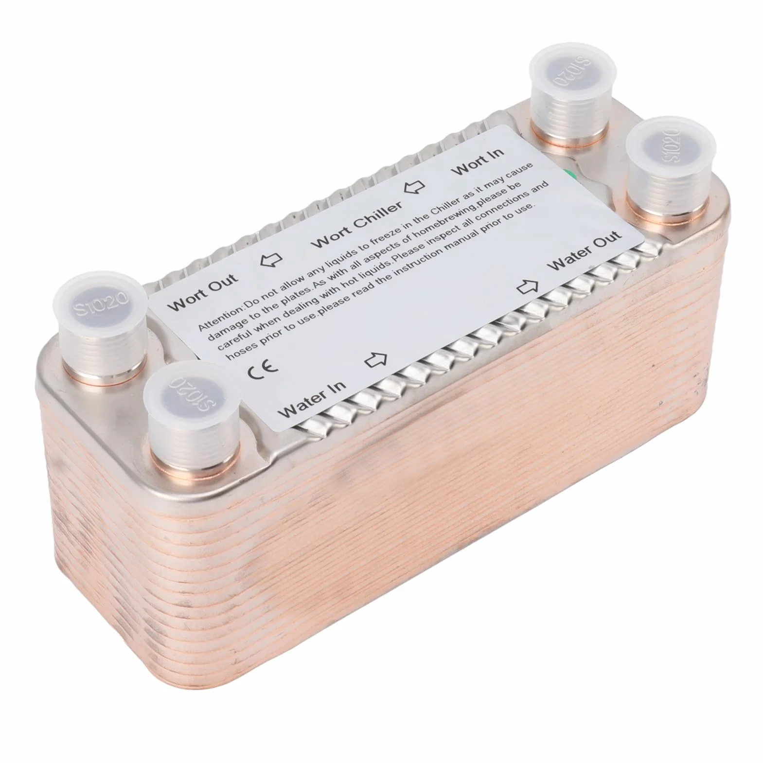 Intercambiador de calor de acero inoxidable, intercambiador de calor de 30 placas, contracorriente duradera, ultra eficiente, rosca NPT de 1/2 pulgada para fermentación comercial