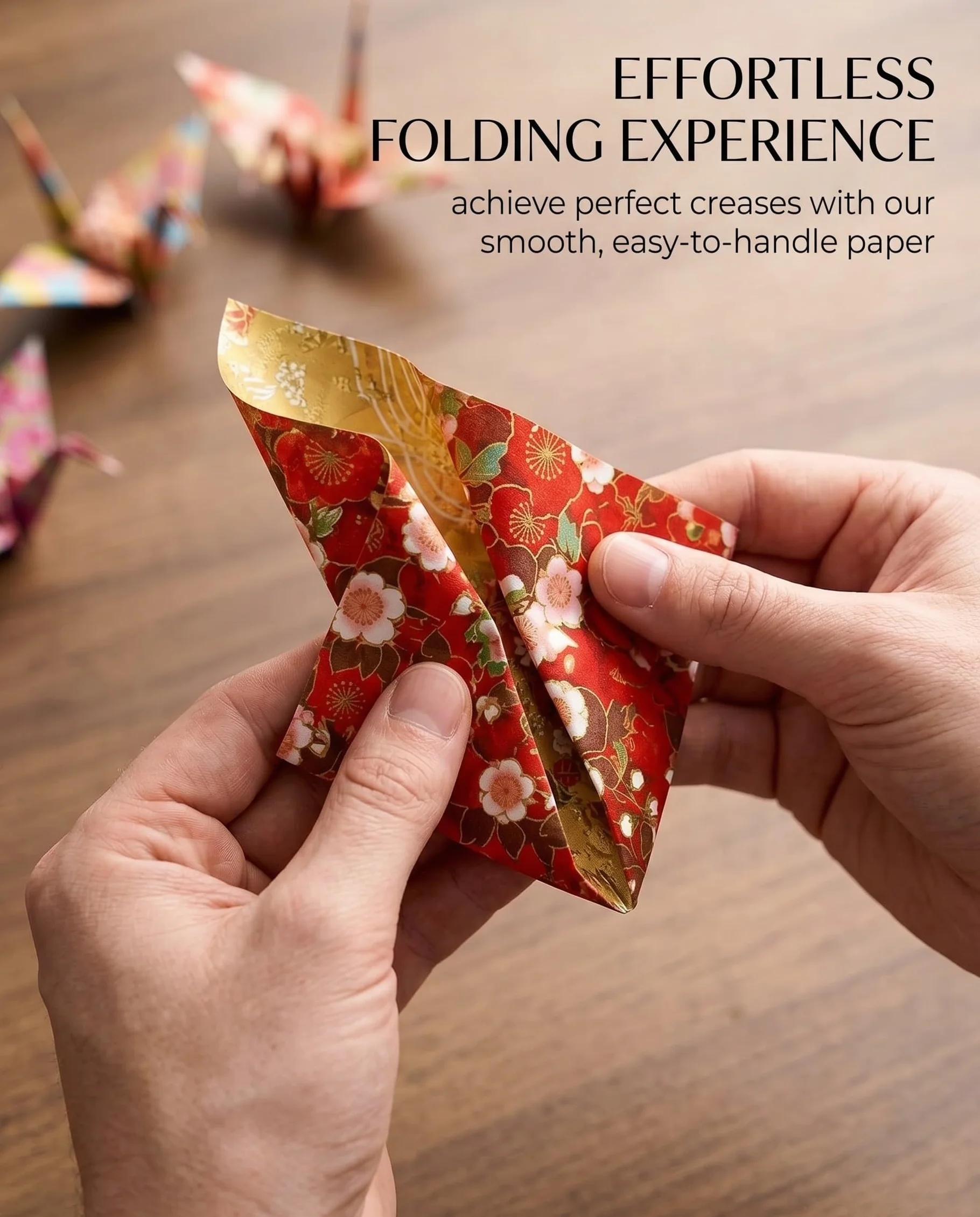 Papel Origami 15x15 cm 60 Hojas Japonés Tradicional Doble Cara Diseños Florales para Manualidades y Decoración