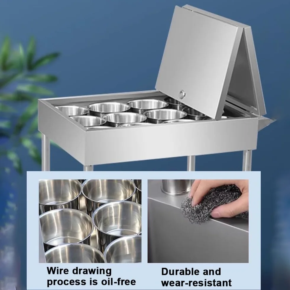 Estante De Exhibición De Condimentos De Acero Inoxidable con Ruedas, Carrito De Especias Simple, Estante Vertical para Almacenar Especias, Dispensador De Condimentos para Buffet,A