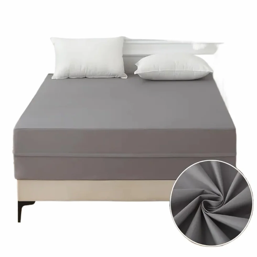 Protector Colchon Impermeable,Cubre Colchon Protector de colchón Impermeable de 6 Lados, Antipolvo y con Cremallera, Suave y cómodo.(Gray,200x220cm)