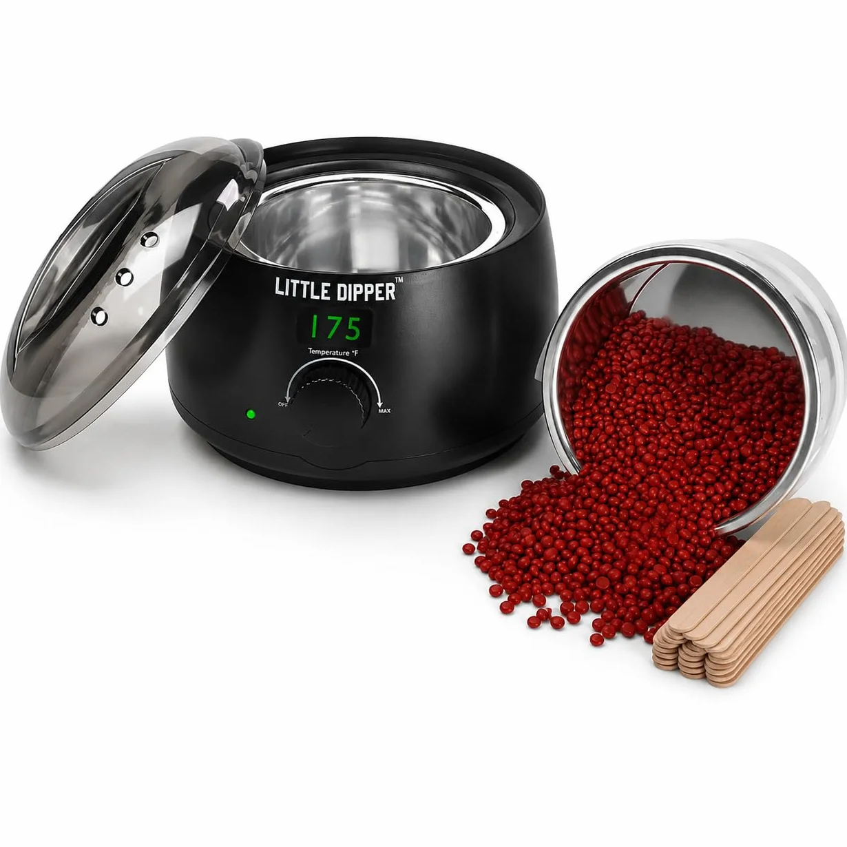 Little Dipper - Kit de cera para sellado de botellas, perfecto para hacer whisky, infusión de alcohol, elaboración de vino casero y embotellado de cerveza Incluye calentador de cera eléctrico,
