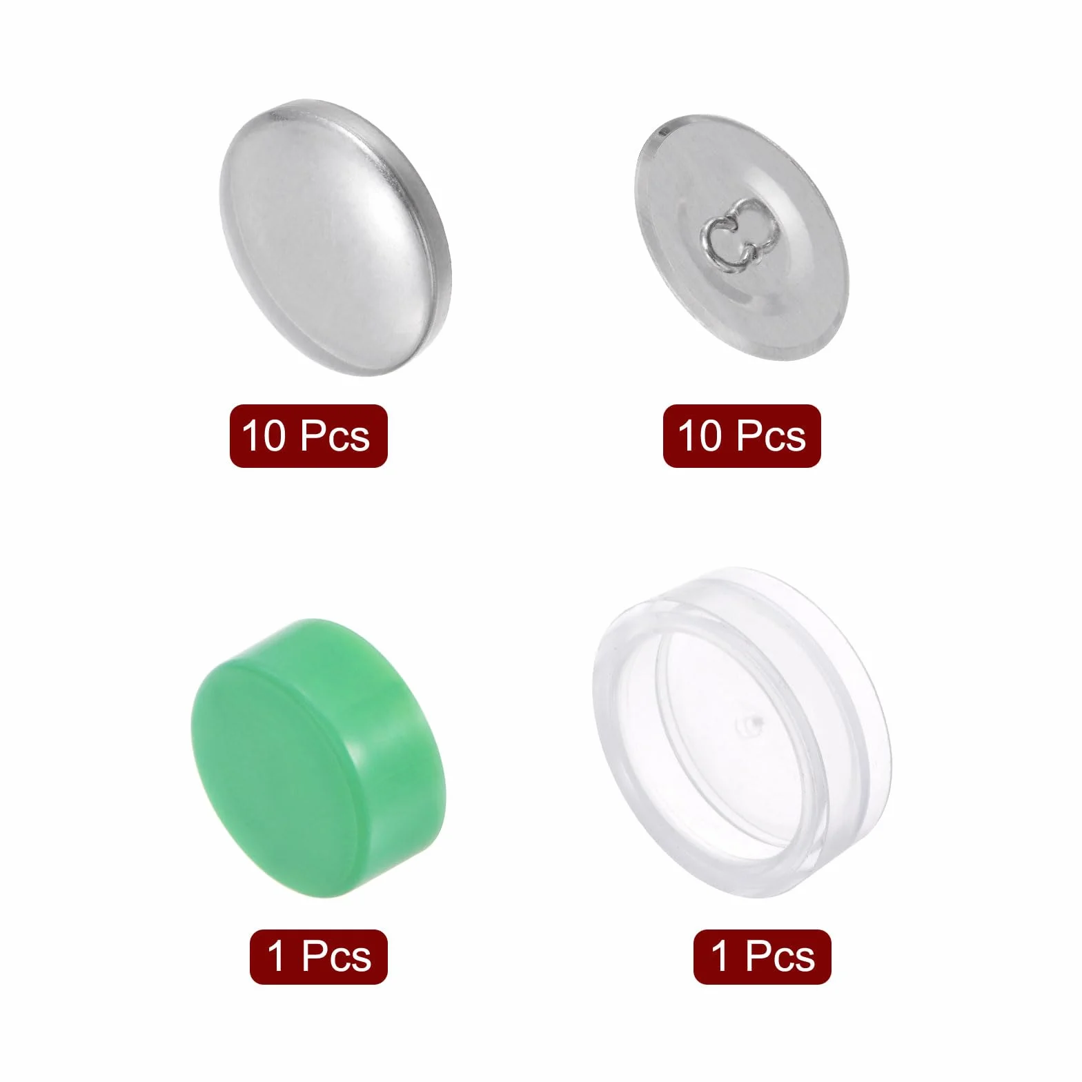 HARFINGTON Kit de 10 botones de cubierta automática de 44 L, 28 mm con parte trasera de alambre, botones de aluminio para cubrir botones de tela, kit de botones cubiertos con herramientas para